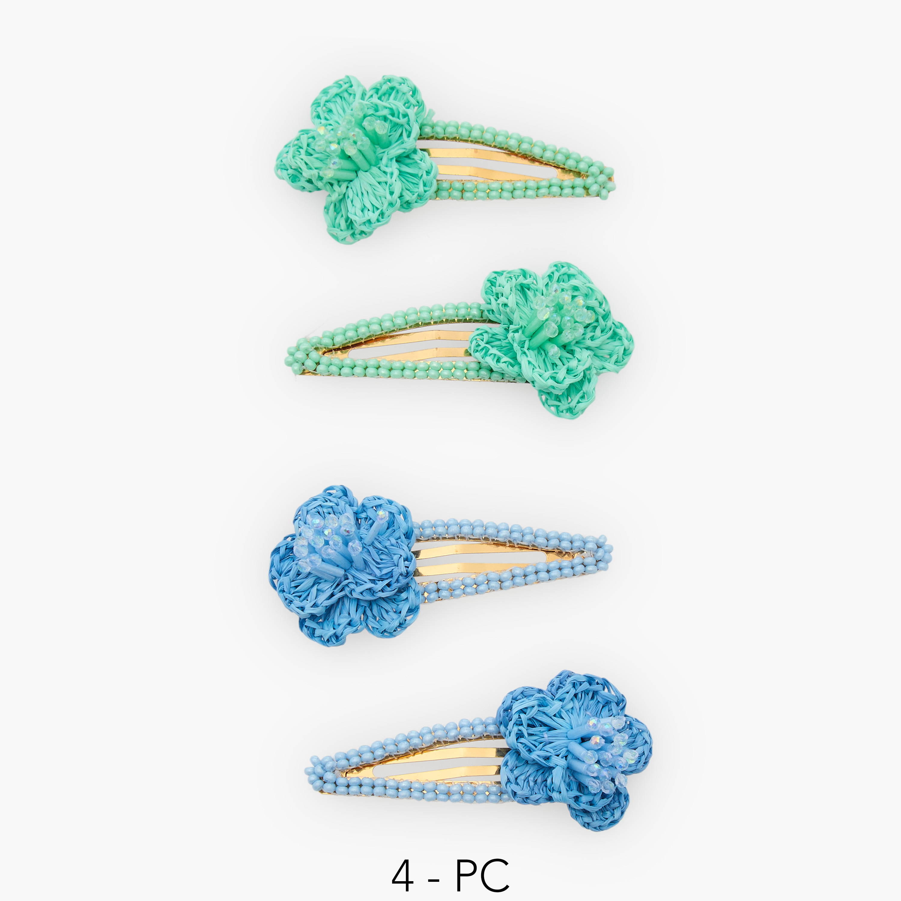 Pack of 4 Charmz Hair Clip with Floral Accent-girls-accessories-hairaccessories-image-1