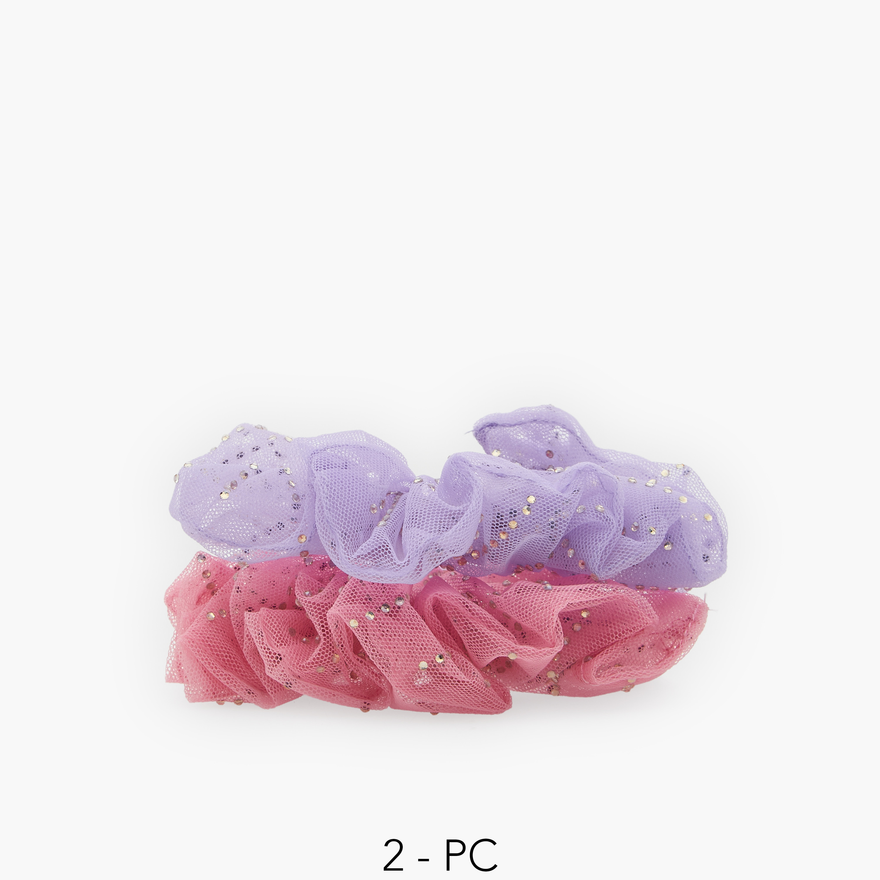 Pack of 2 Charmz Scrunchie with Glitter Detail-girls-accessories-hairaccessories-image-1