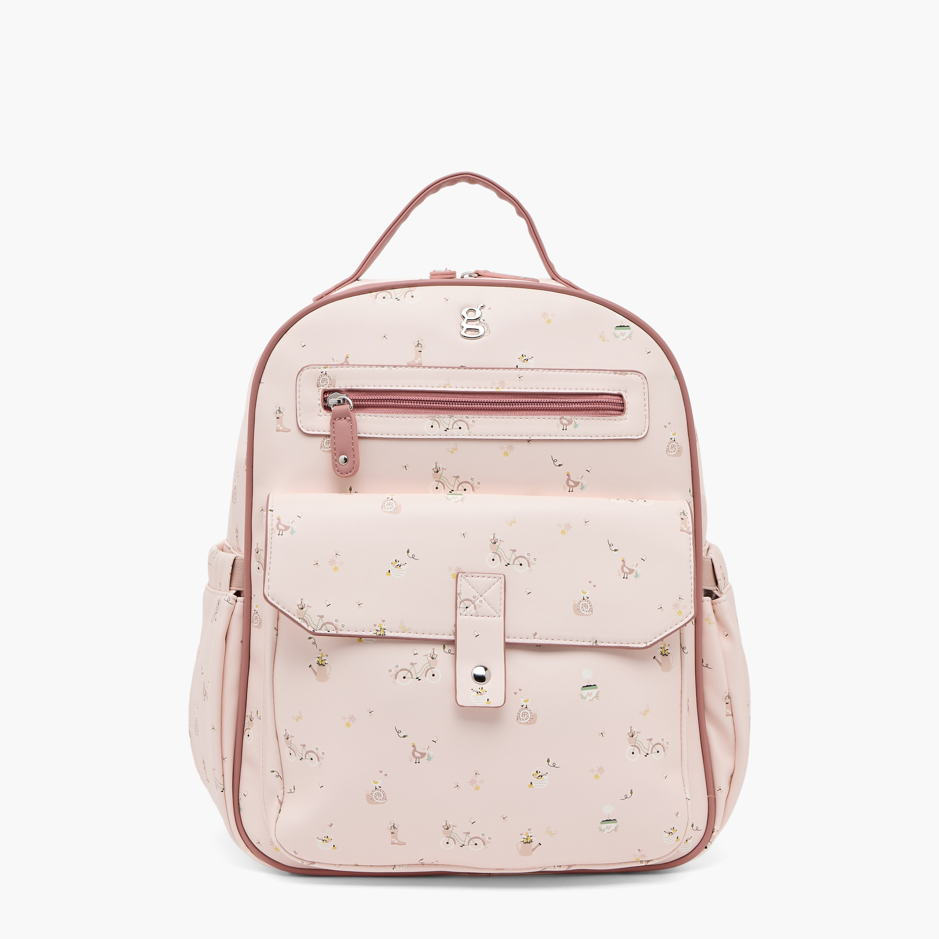شنطة ظهر للحفّاضات بطبعات وحمّالات قابلة للتعديل من جيجلز-baby-gear-diaperbags-image-2