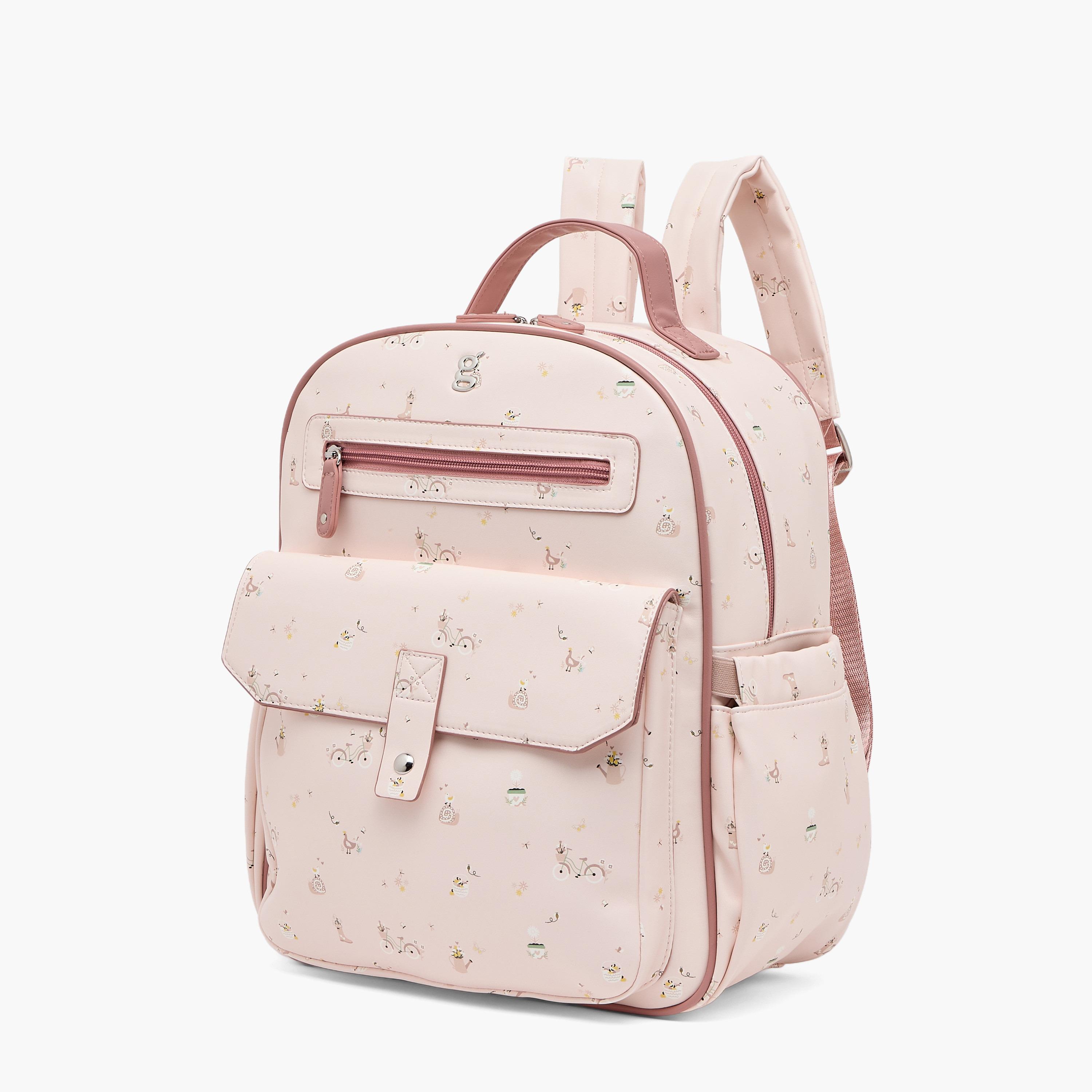 شنطة ظهر للحفّاضات بطبعات وحمّالات قابلة للتعديل من جيجلز-baby-gear-diaperbags-image-3