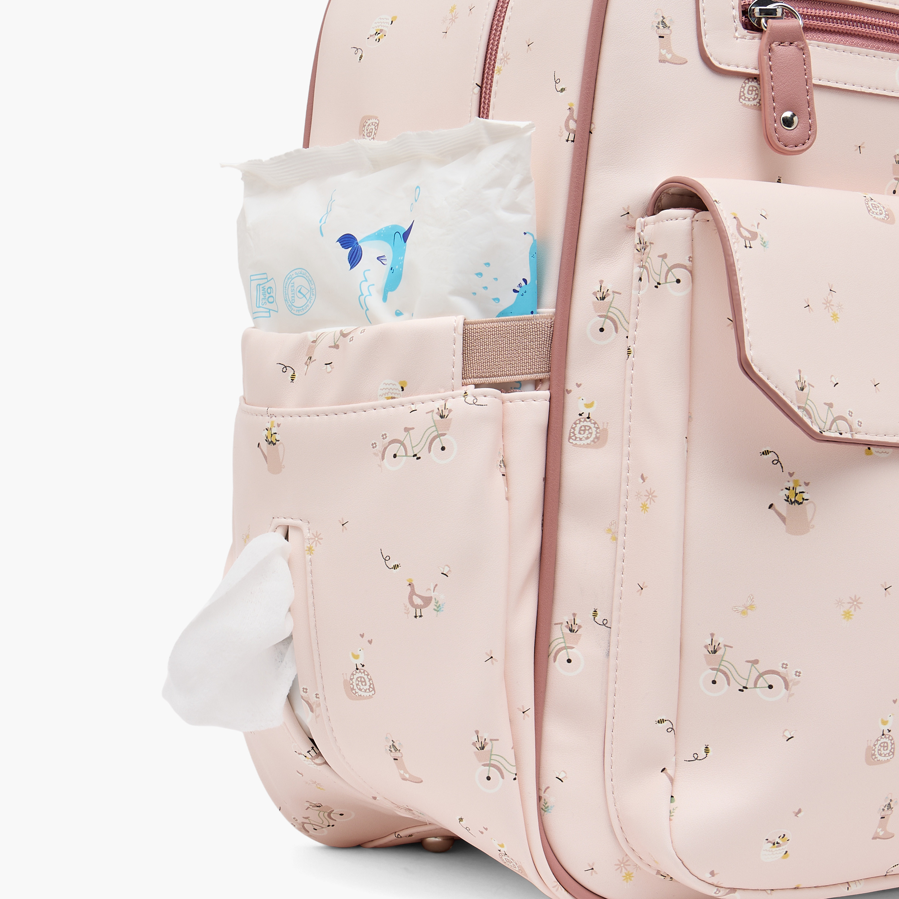 شنطة ظهر للحفّاضات بطبعات وحمّالات قابلة للتعديل من جيجلز-baby-gear-diaperbags-image-5
