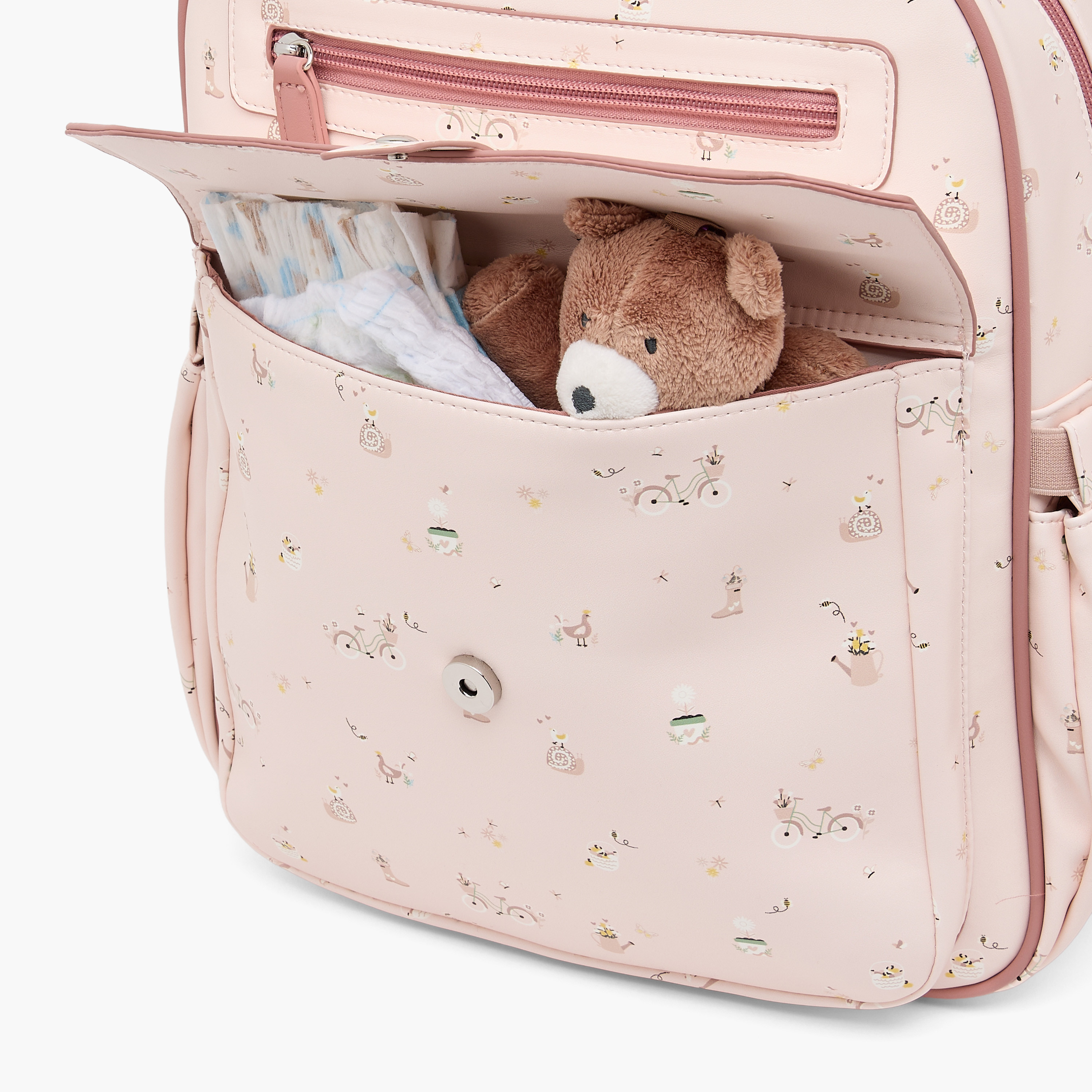شنطة ظهر للحفّاضات بطبعات وحمّالات قابلة للتعديل من جيجلز-baby-gear-diaperbags-image-6