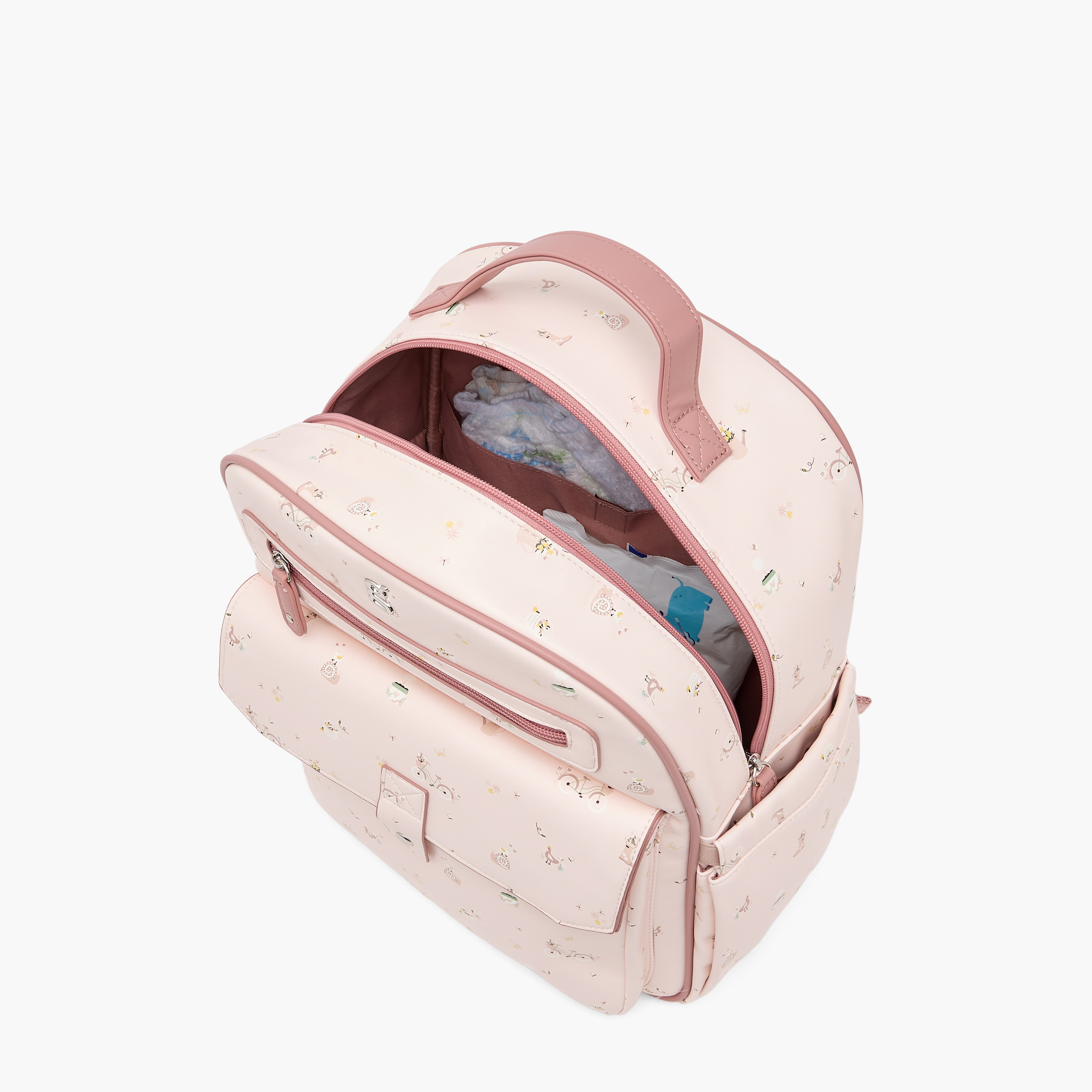 شنطة ظهر للحفّاضات بطبعات وحمّالات قابلة للتعديل من جيجلز-baby-gear-diaperbags-image-8