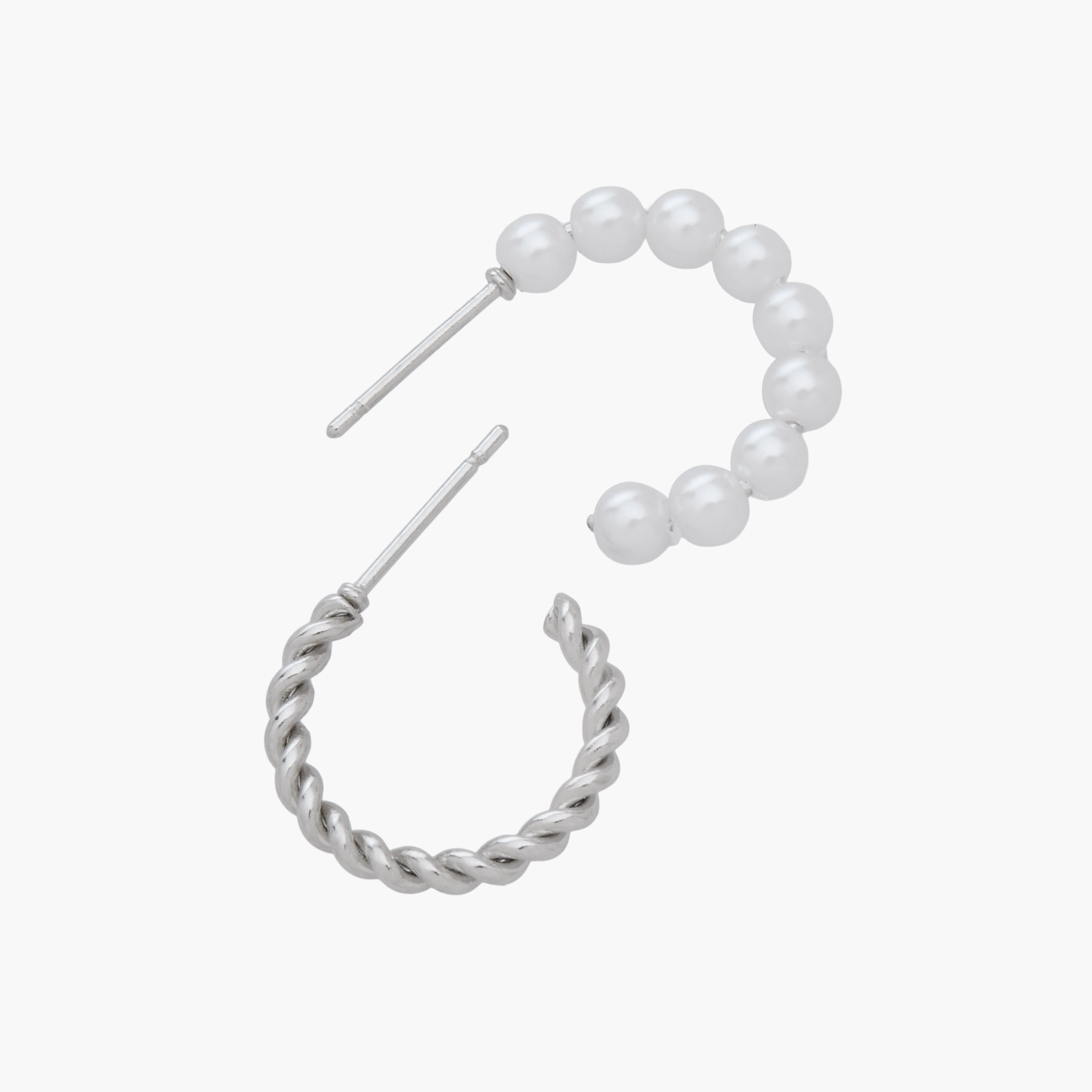 Pack of 6 Silver Tone Hoop Earrings with Pushback Closure-women-watchesandjewellery-jewellery-earrings-image-4