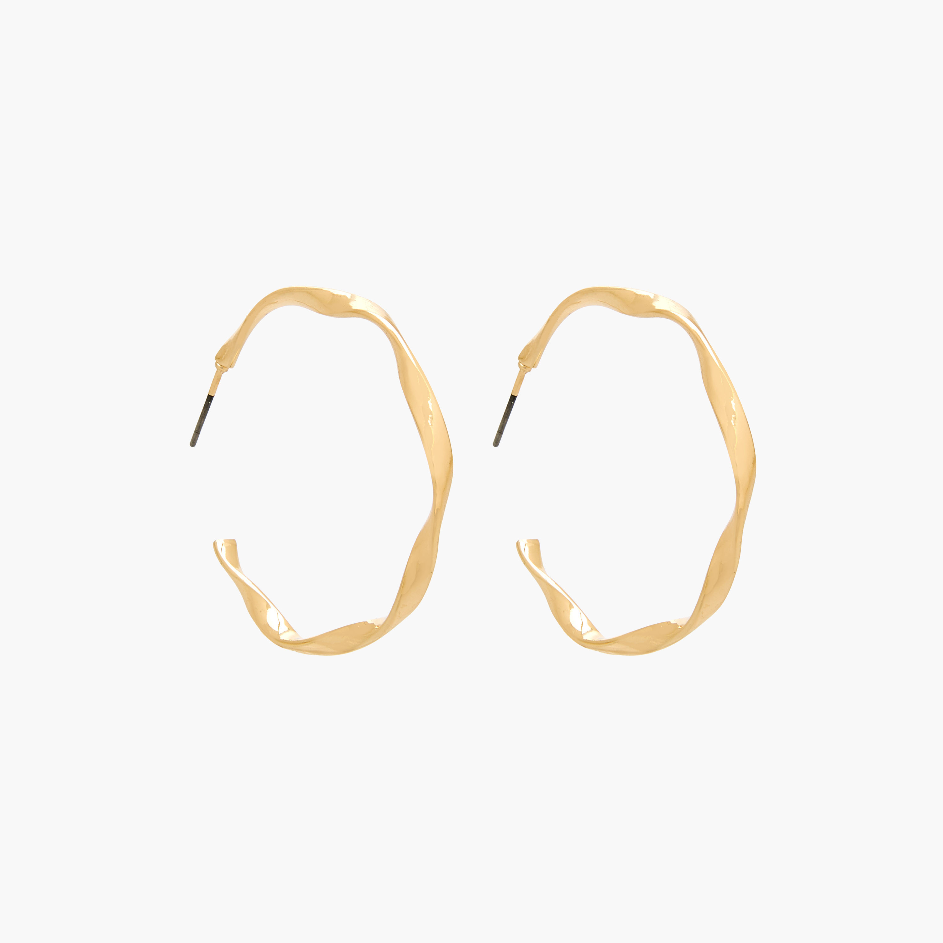 حلقان طوق ذهبية اللون بمكبس إغلاق خلفي - طقم من 3 أزواج-women-watchesandjewellery-jewellery-earrings-image-3