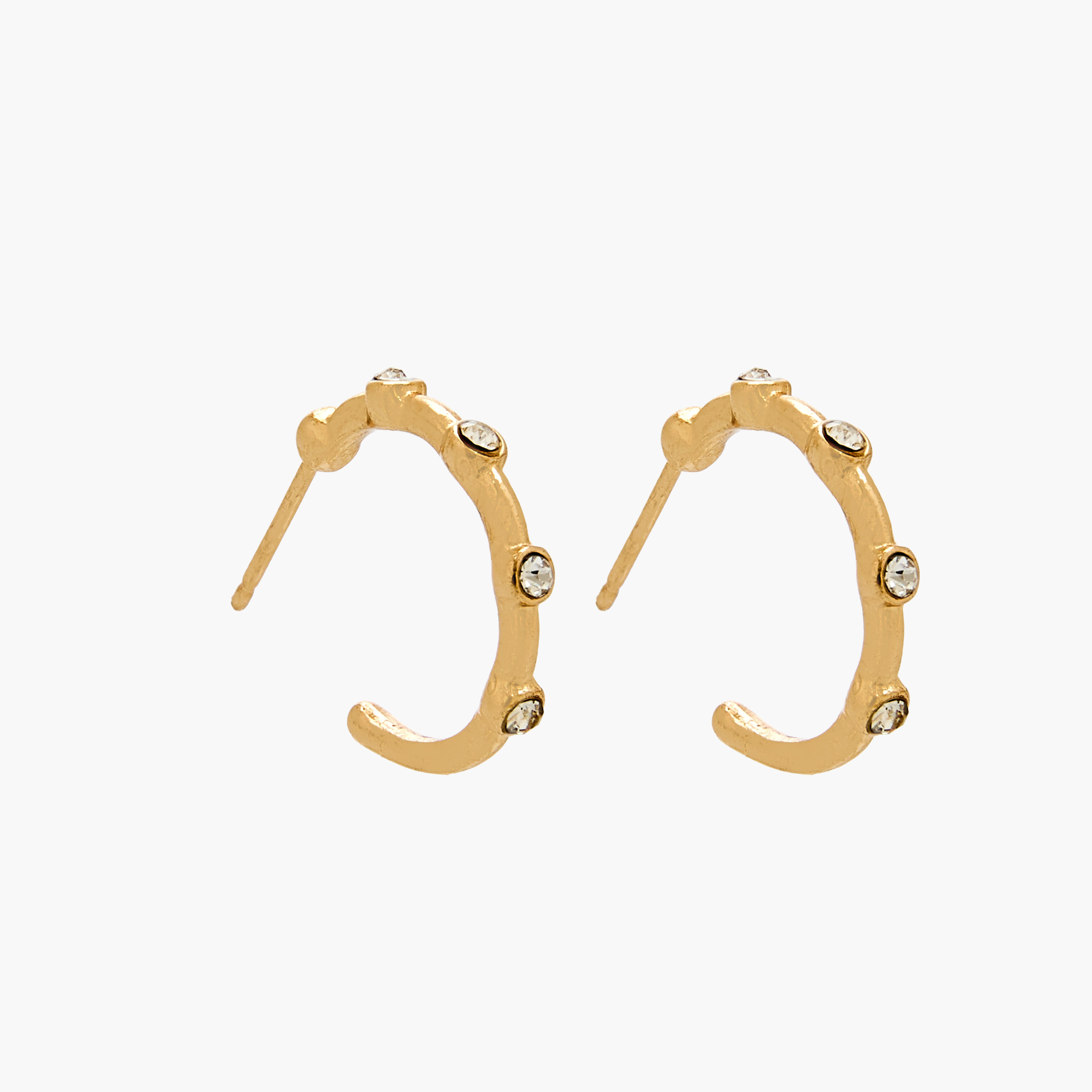 حلقان طوق ذهبية اللون بمكبس إغلاق خلفي - طقم من 3 أزواج-women-watchesandjewellery-jewellery-earrings-image-4