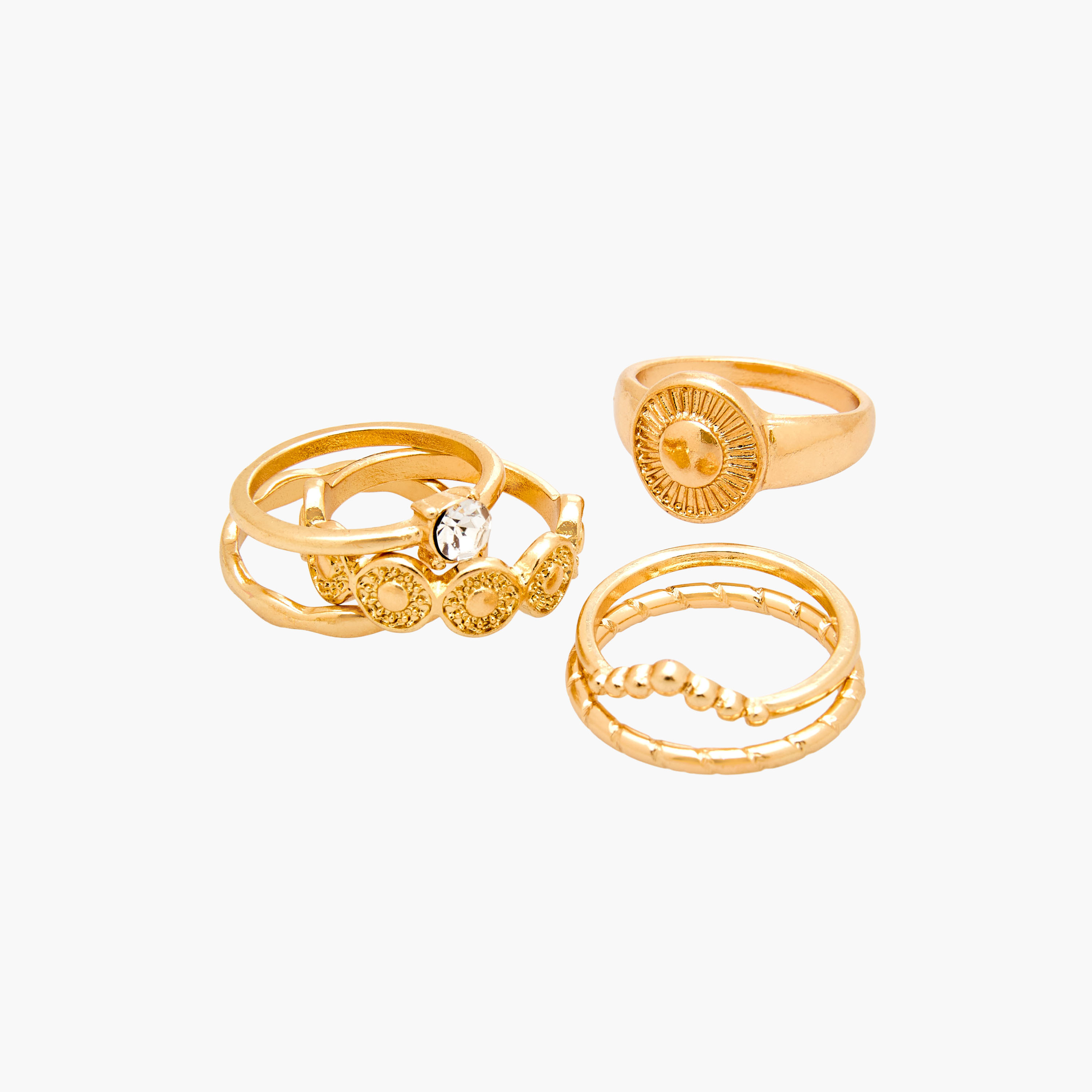 Set of 9 - Assorted Gold Tone Ring-women-watchesandjewellery-jewellery-rings-image-2