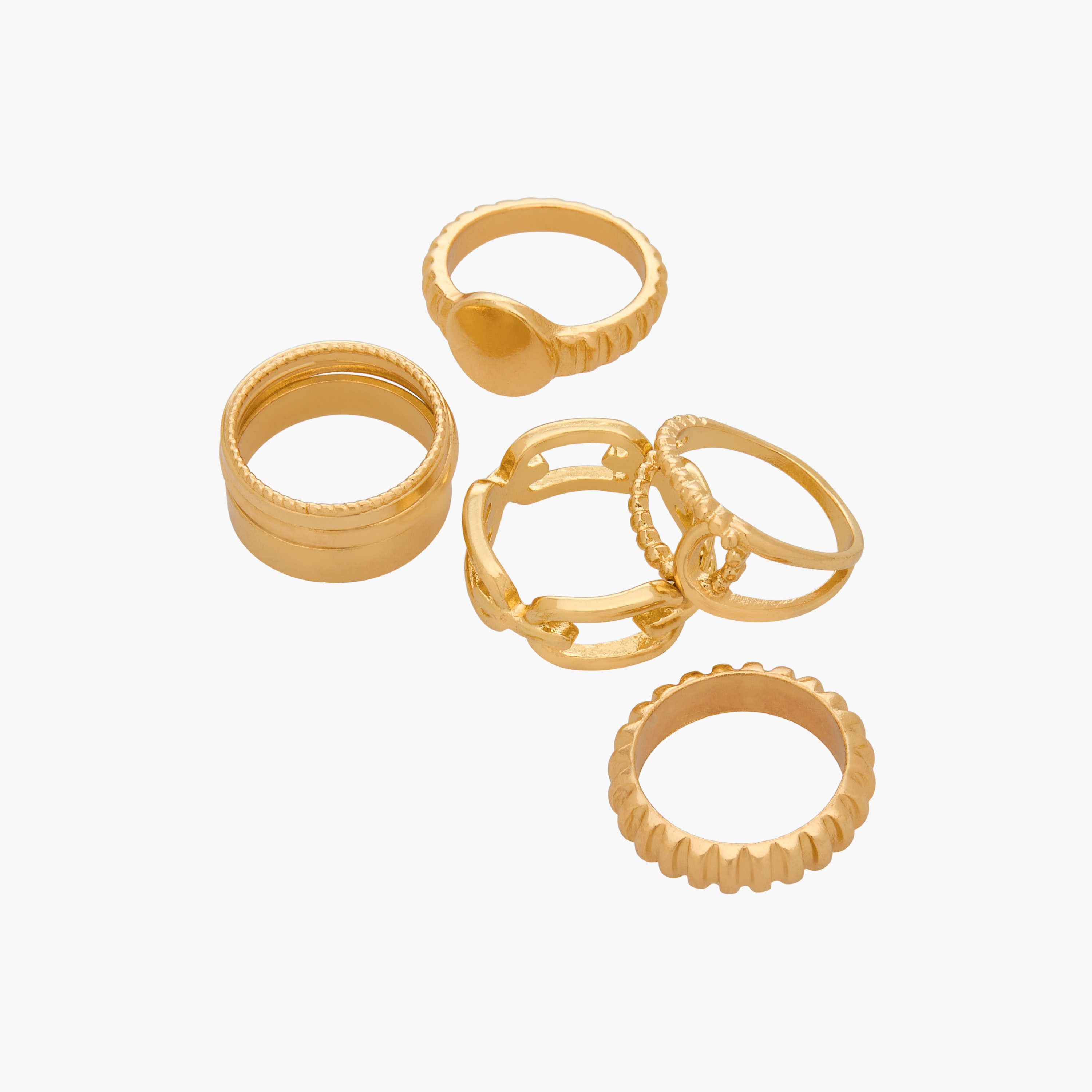 Set of 8 - Assorted Gold Tone Ring-women-watchesandjewellery-jewellery-rings-image-2