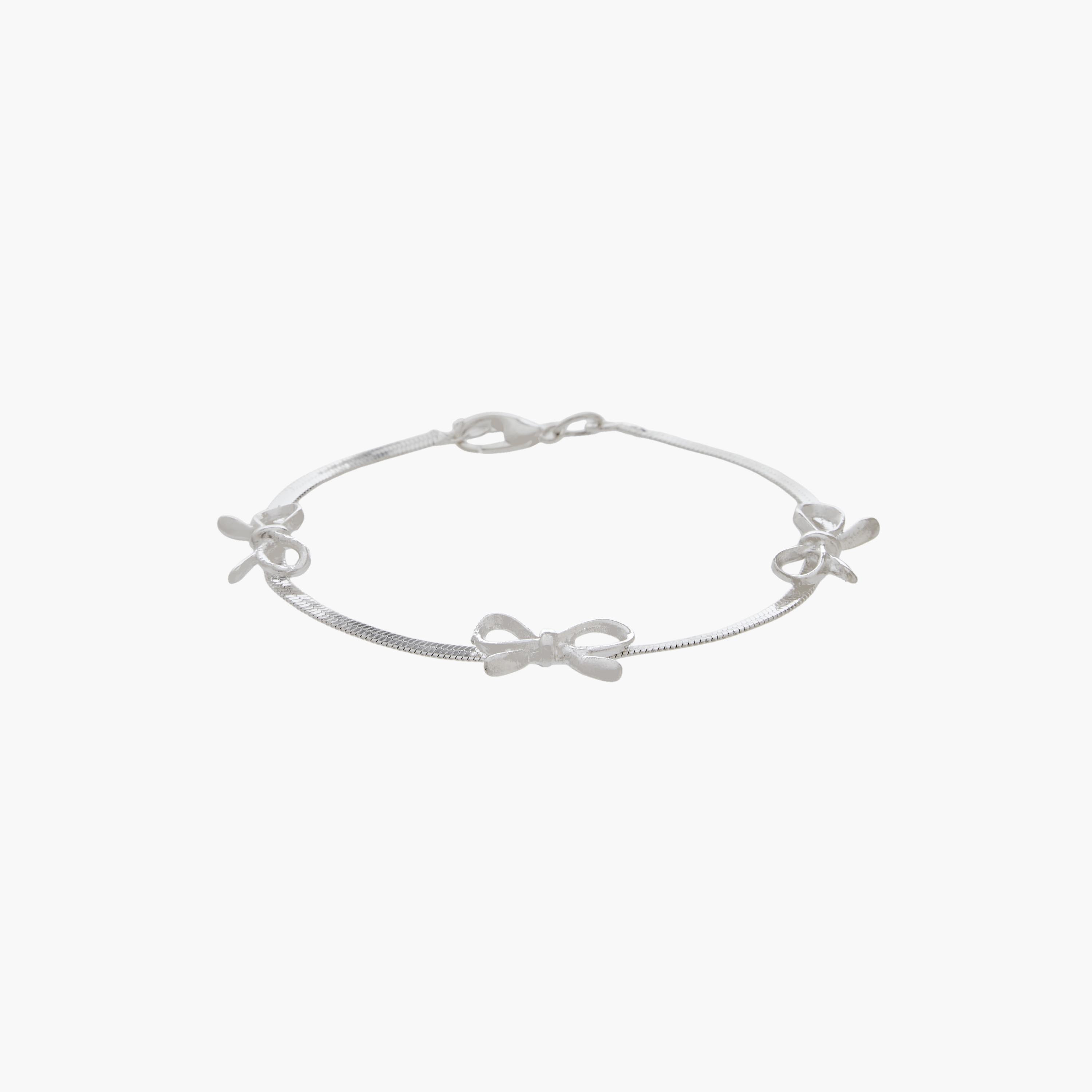 Silver Tone Bow Accent Bracelet-women-watchesandjewellery-jewellery-banglesandbracelets-image-1