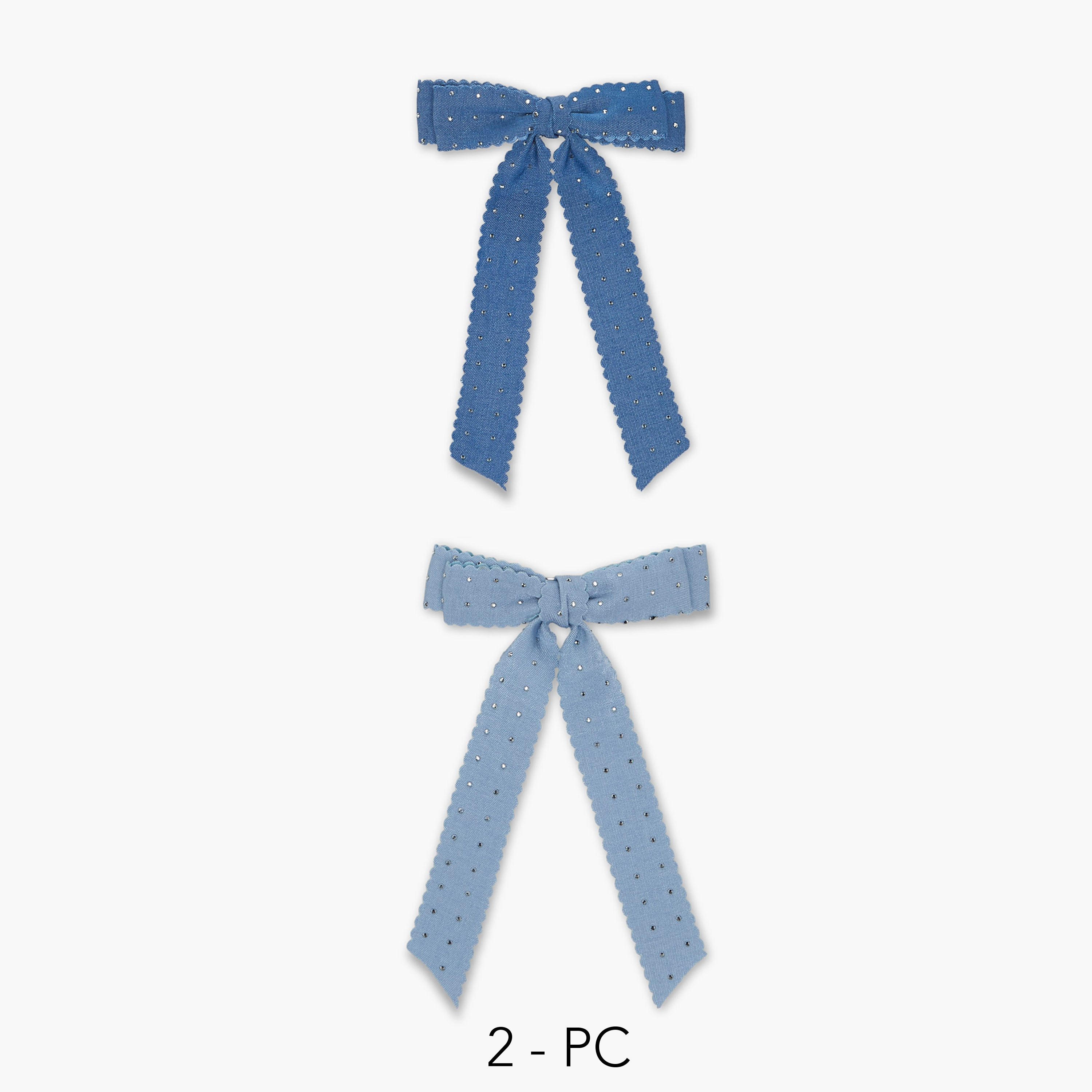 مشابك شعر بفيونكة مزينة - طقم من قطعتين-women-hairaccessories-clips-image-1