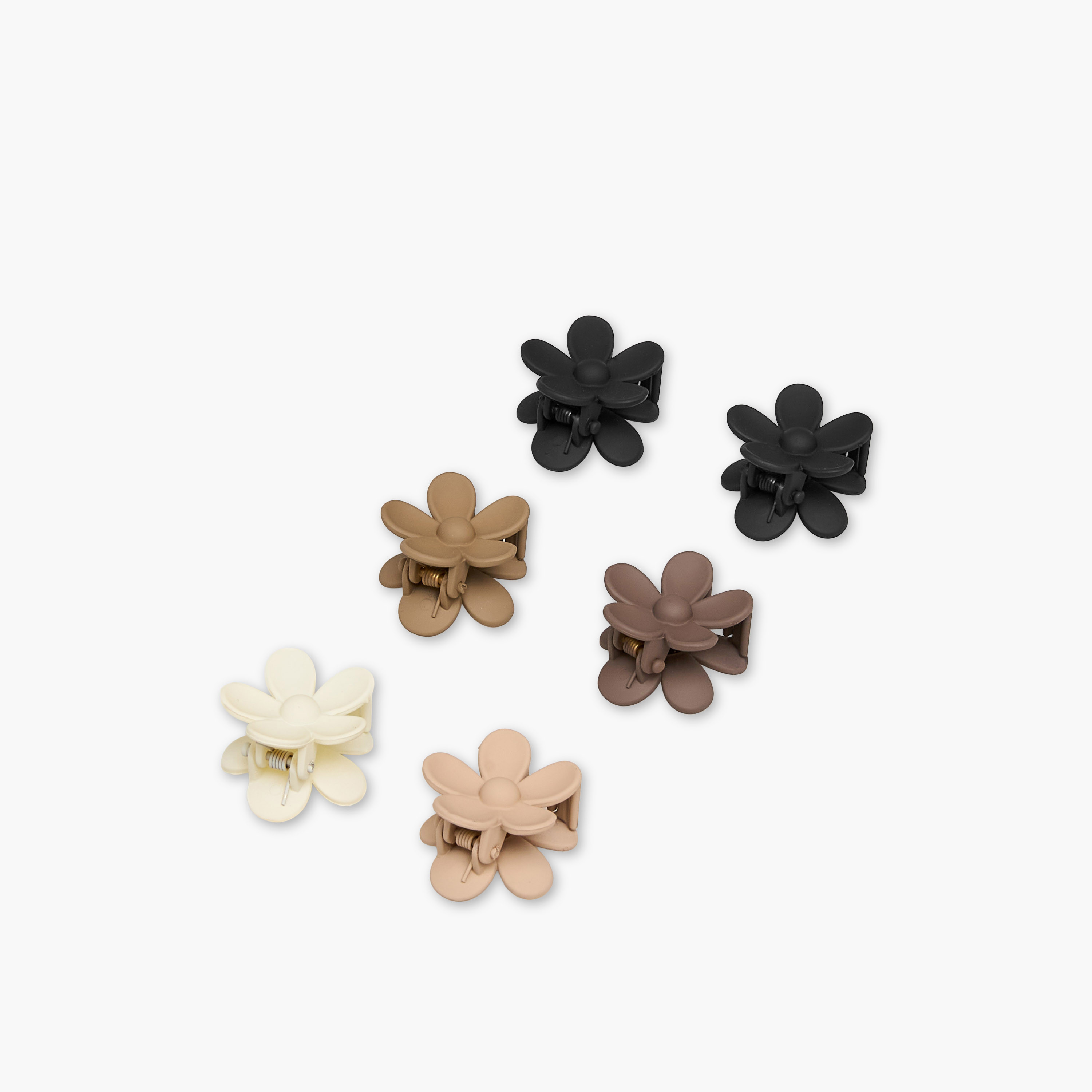 Pack of 6 Floral Hair Clamps with Matte Finish-women-hairaccessories-clamps-image-5