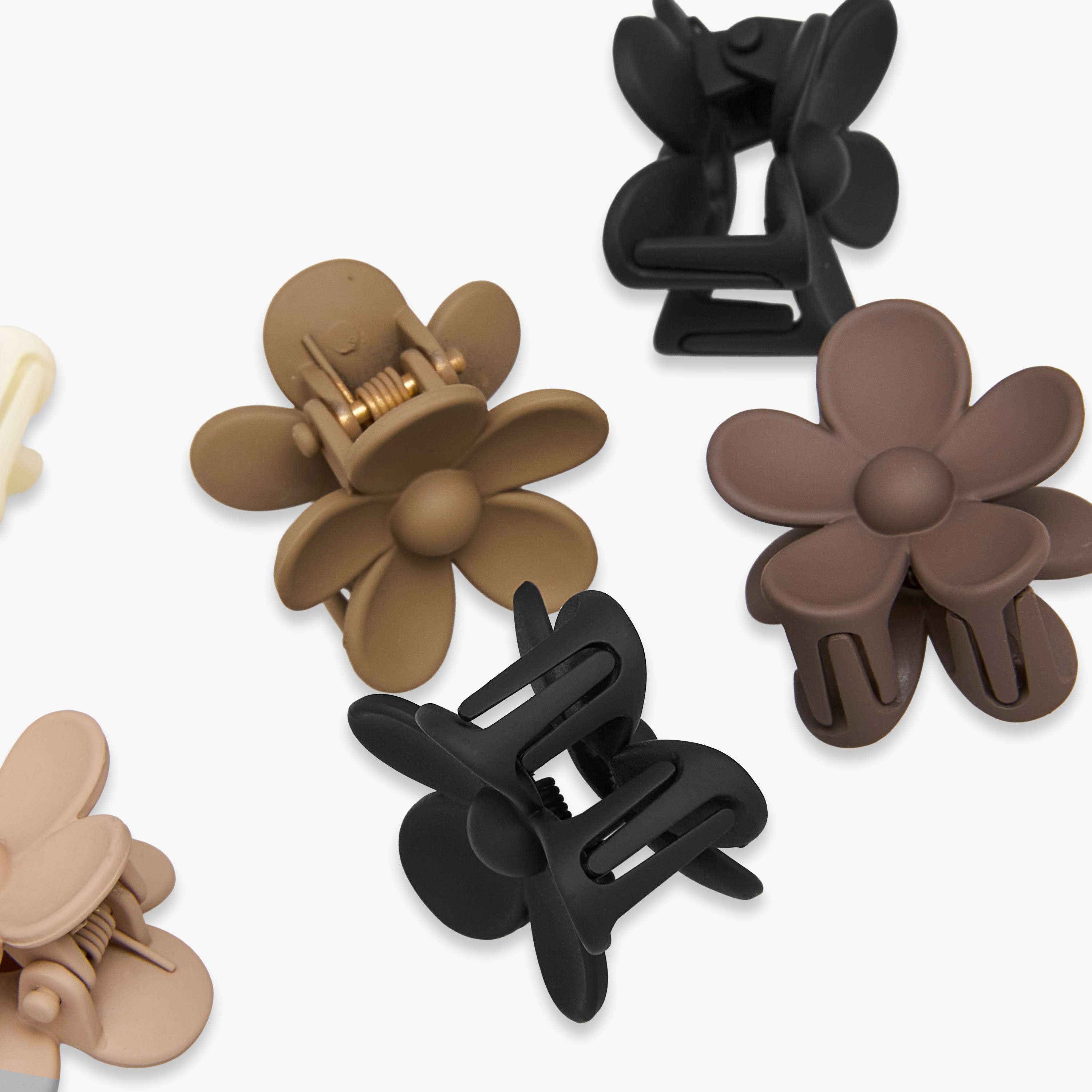 Pack of 6 Floral Hair Clamps with Matte Finish-women-hairaccessories-clamps-image-6