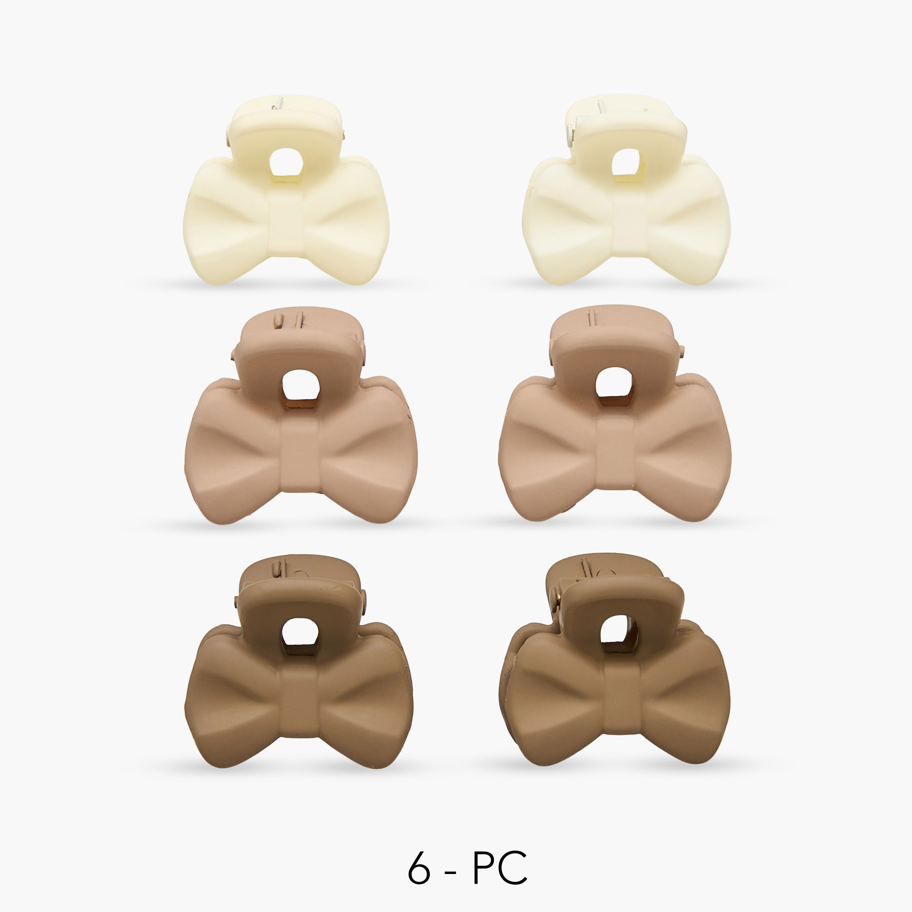 Pack of 6 Bow Hair Clamp with Matte Finish-women-hairaccessories-clamps-image-1