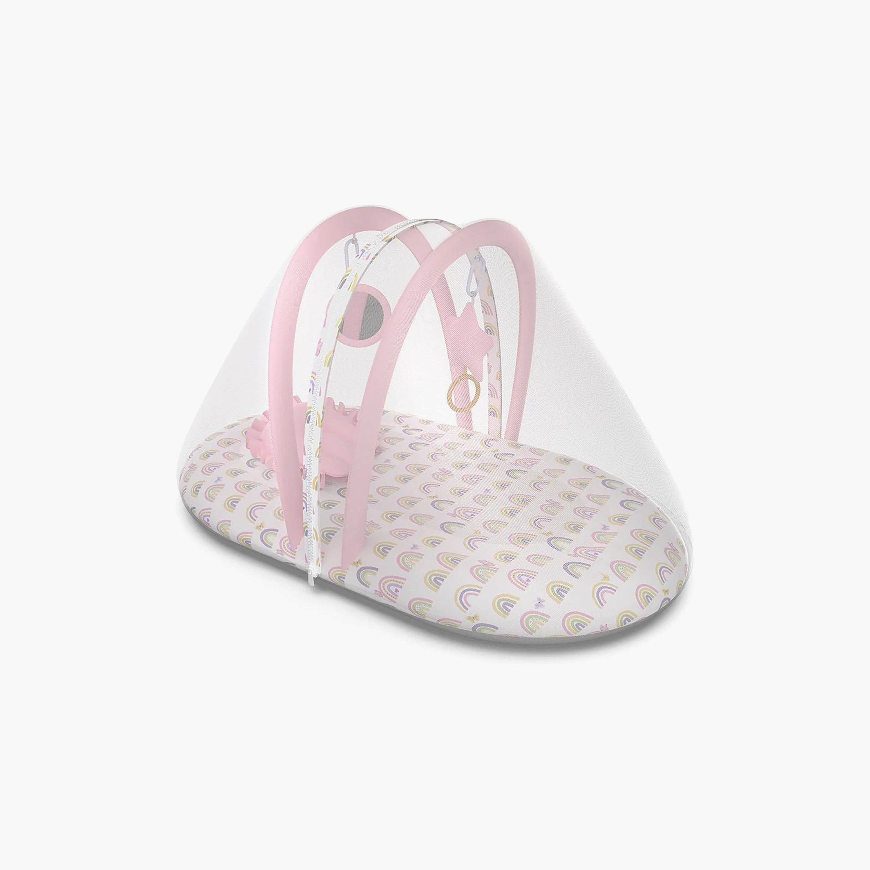 Fancy Fluff Mosquito Net Bed with Hanging Toys-baby-nursery-babybedding-image-1