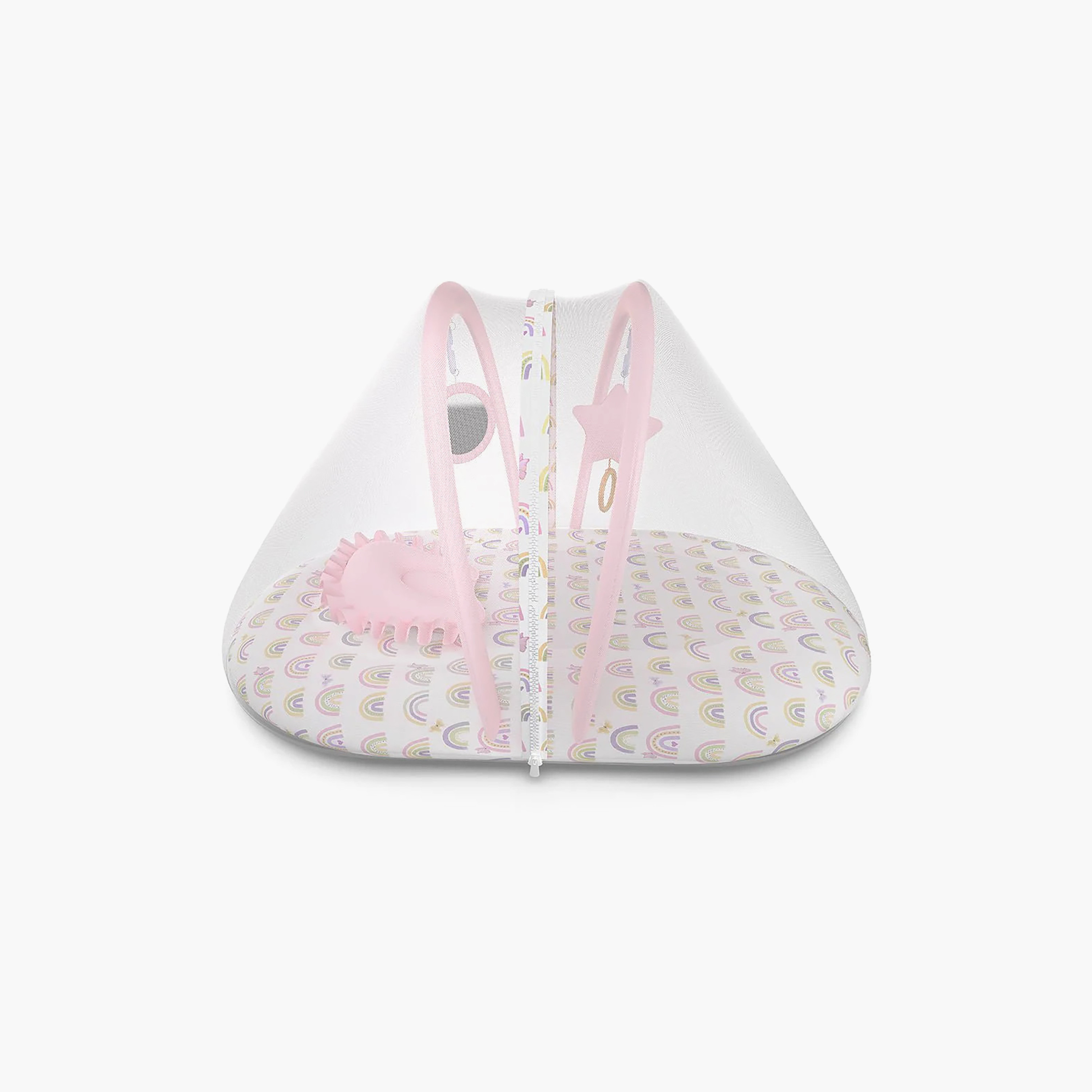 Fancy Fluff Mosquito Net Bed with Hanging Toys-baby-nursery-babybedding-image-2