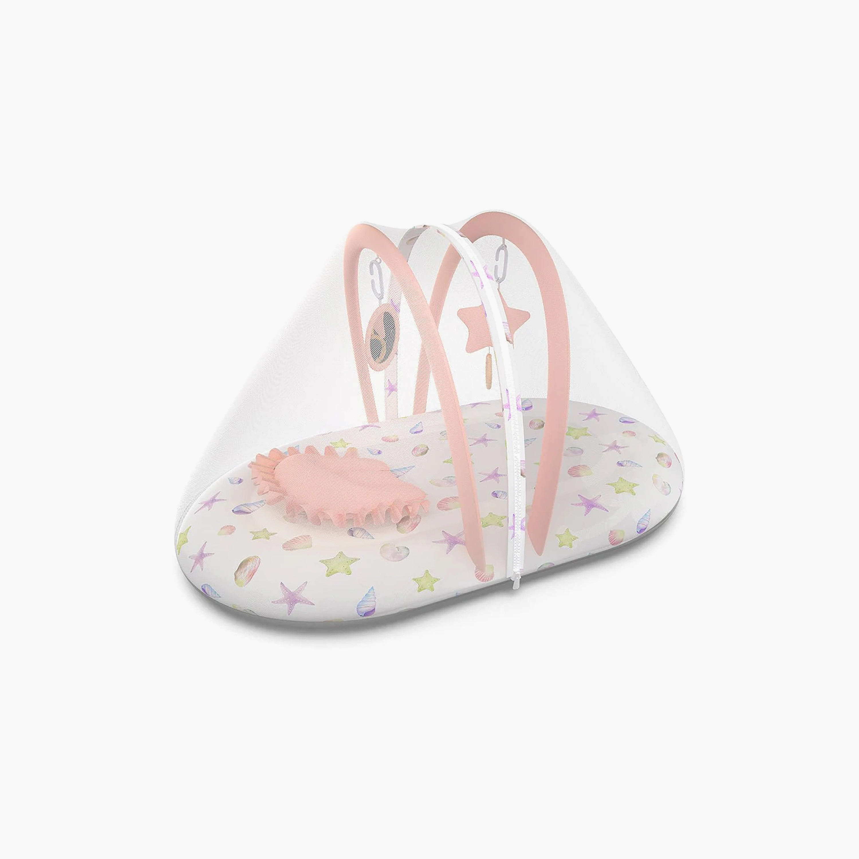 Fancy Fluff Mosquito Net Bed with Hanging Toys-baby-nursery-babybedding-image-2