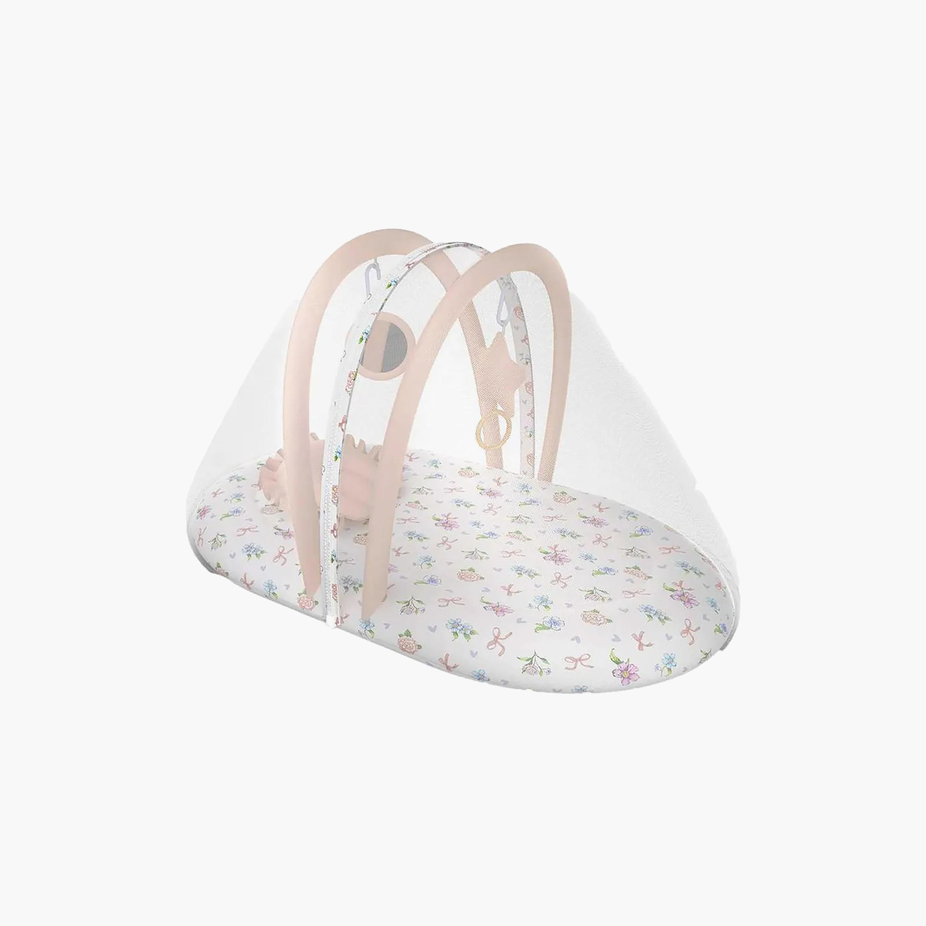 Fancy Fluff Mosquito Net Bed with Hanging Toys-baby-nursery-babybedding-image-1