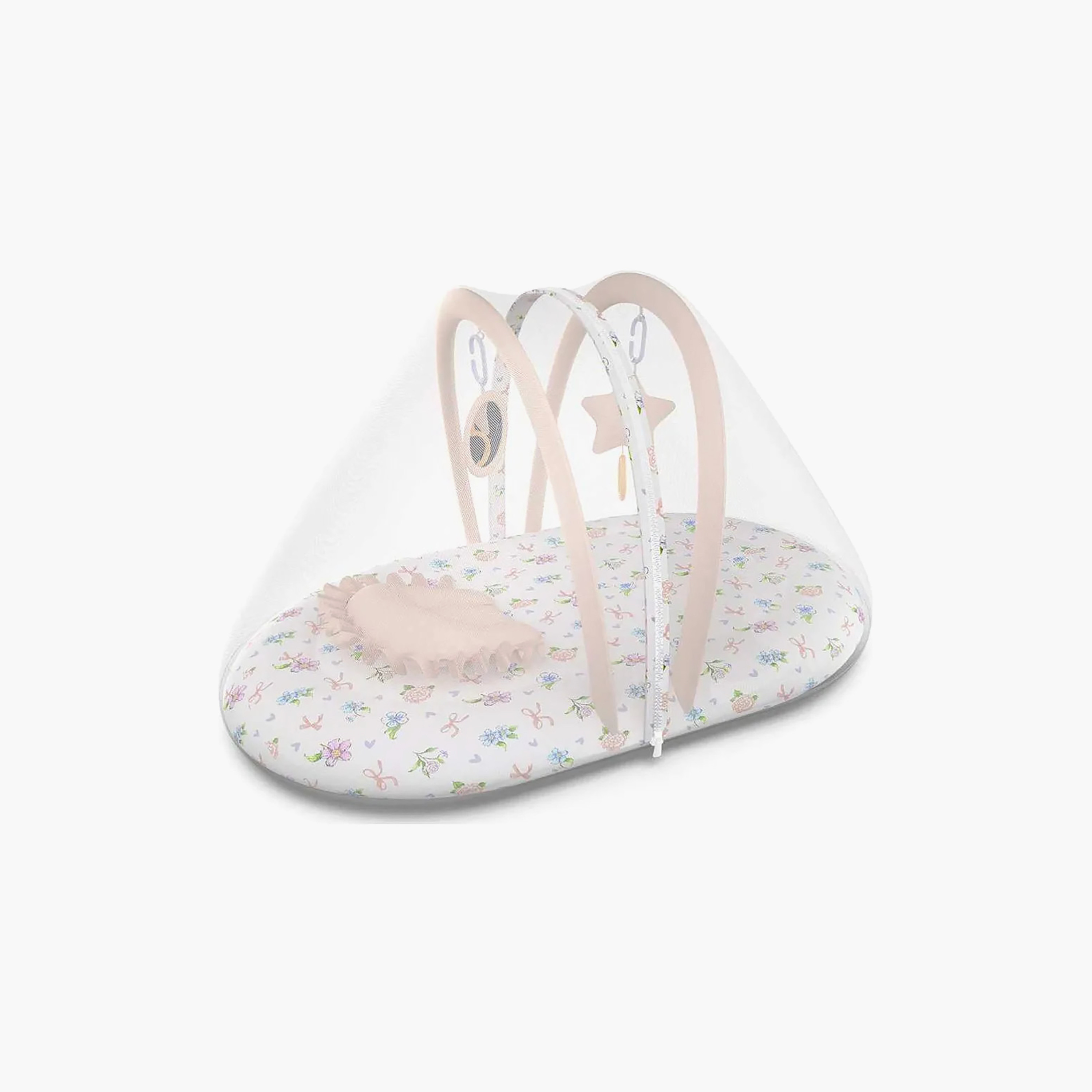 Fancy Fluff Mosquito Net Bed with Hanging Toys-baby-nursery-babybedding-image-3