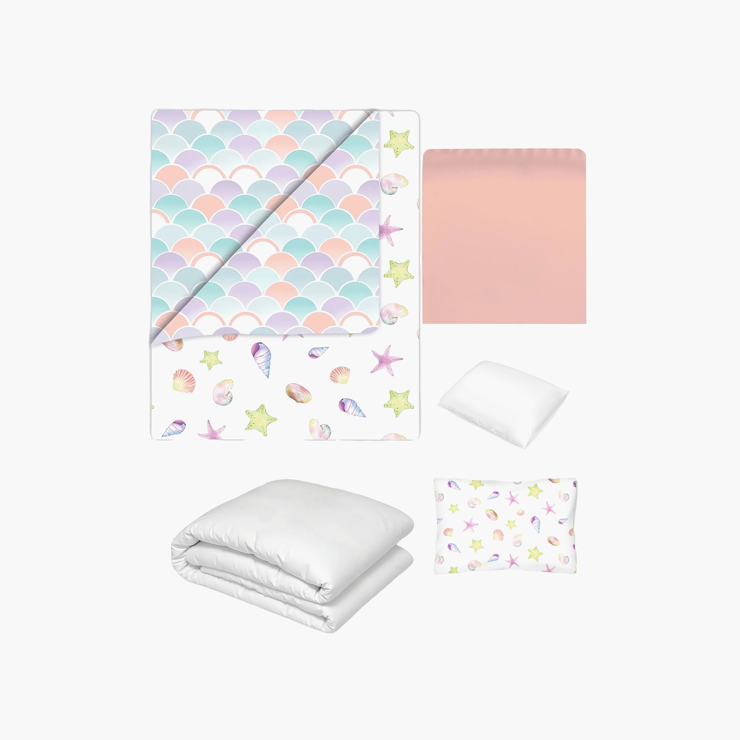 Fancy Fluff Baby Bedding Set with Seashell Print, 120x150 cm-baby-nursery-babybedding-image-1