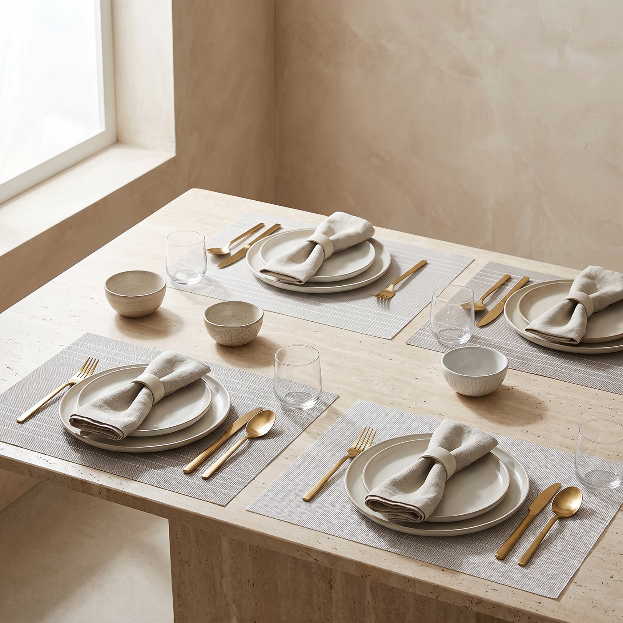 Textured 4-Piece Placemat Set - 30x45 cm-household-dining-tablelinen-placemats-image-1