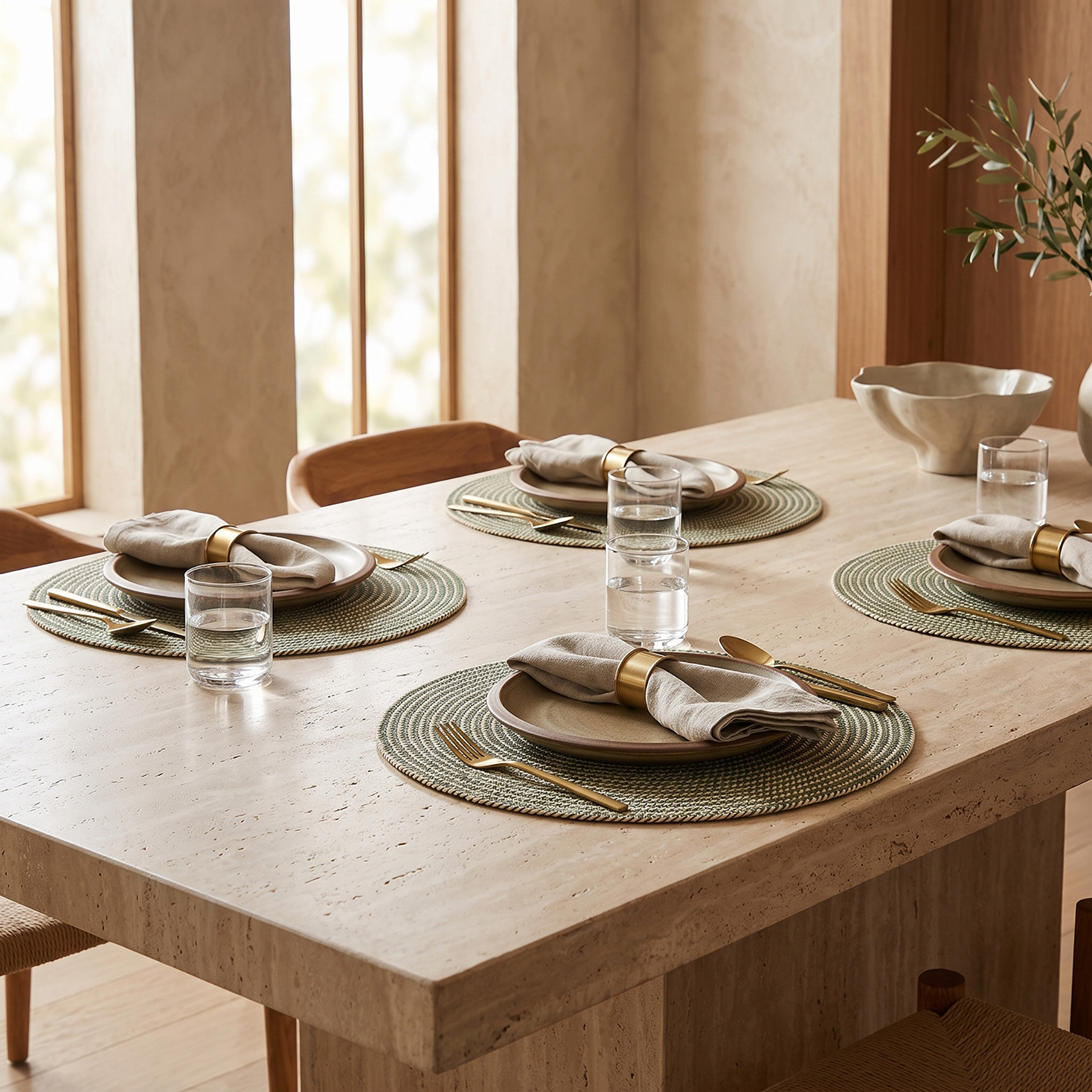 طقم لبادات صحون بارزة الملمس - 4 قطع - 38 سم-household-dining-tablelinen-placemats-image-5