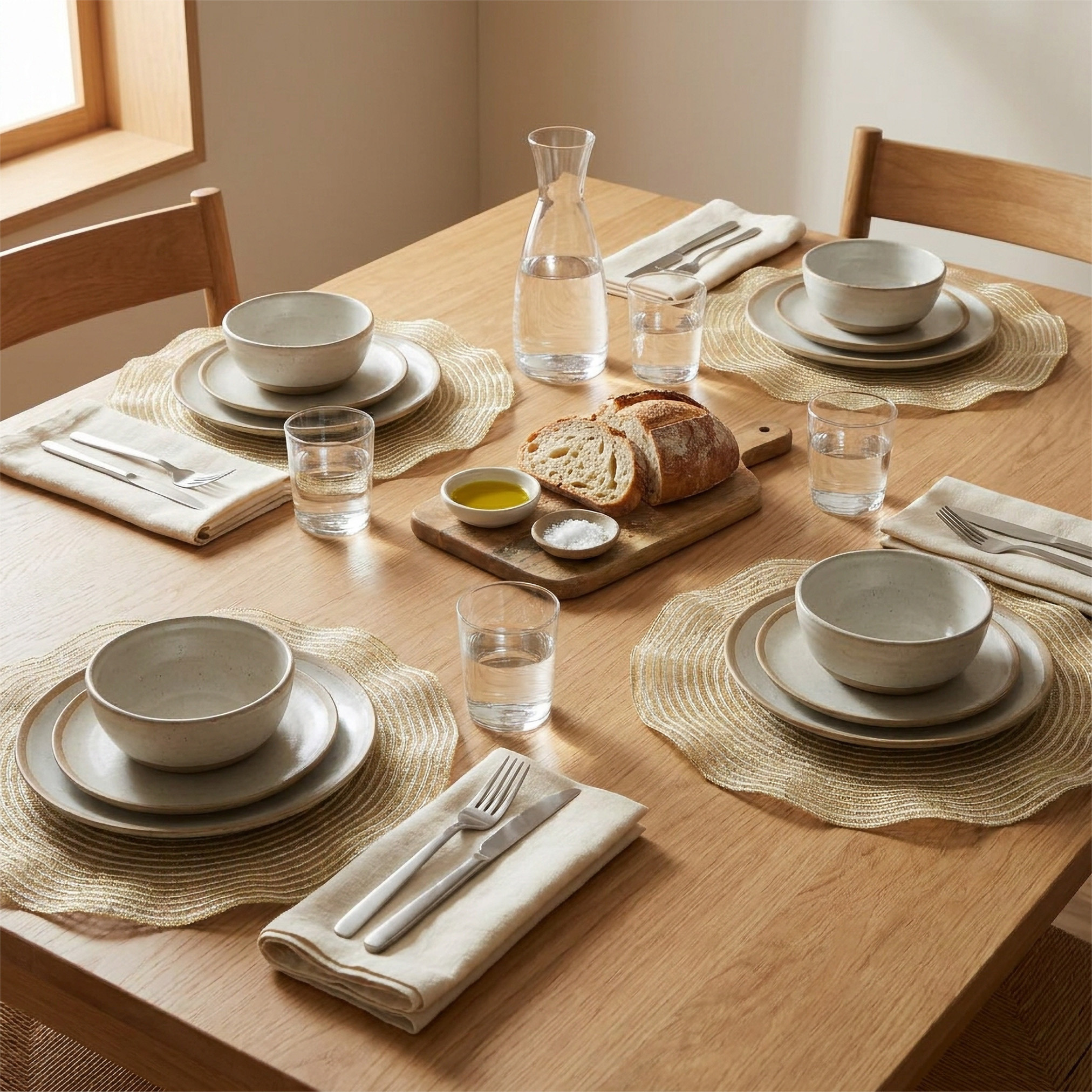 Wavy 4-Piece Textured Placemat Set - 38 cm-household-dining-tablelinen-placemats-image-4