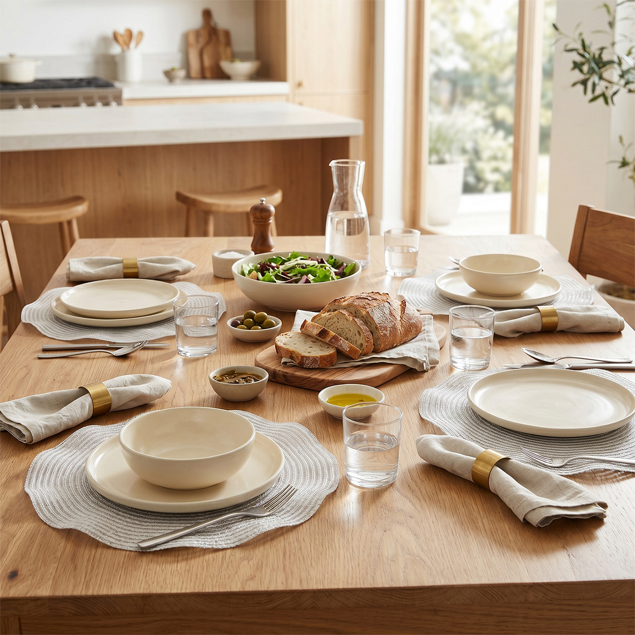 Wavy 4-Piece Textured Placemat Set - 38 cm-household-dining-tablelinen-placemats-image-4