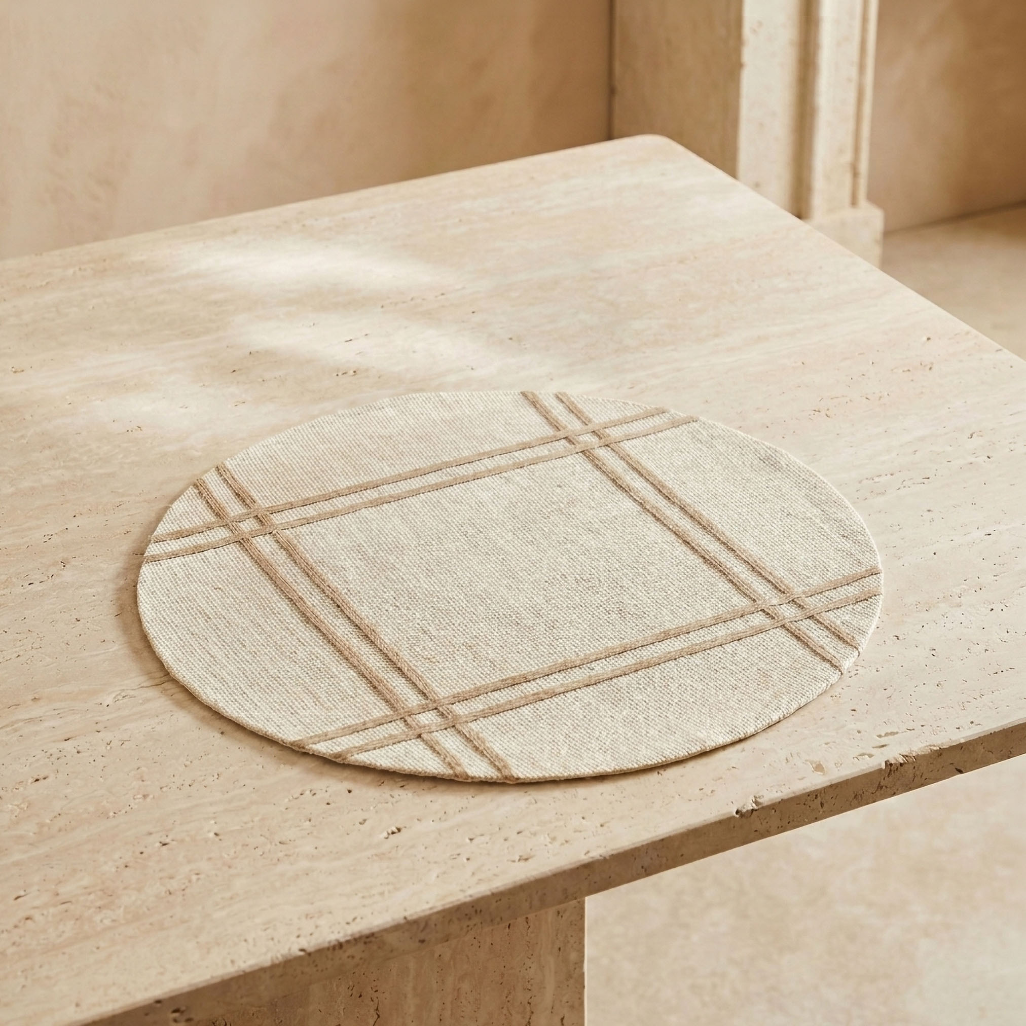 طقم لبادات صحون كاروهات جوت قطعتين - 38 سم-household-dining-tablelinen-placemats-image-1