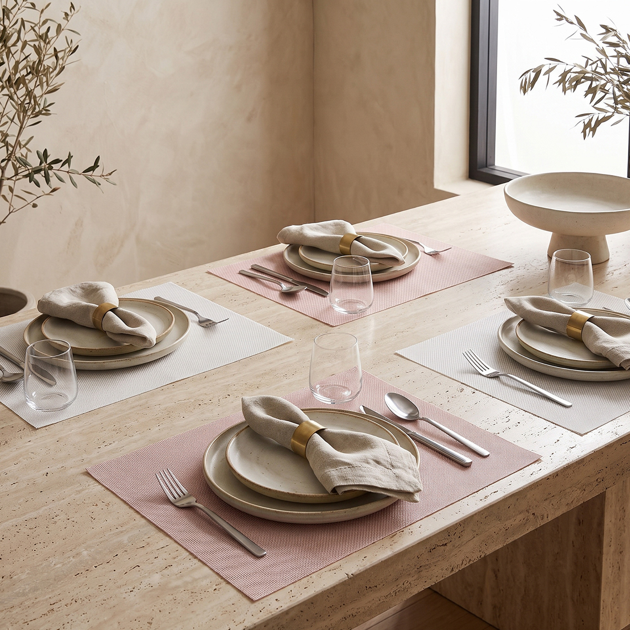 Textured 4-Piece Placemat Set - 30x45 cm-household-dining-tablelinen-placemats-image-1