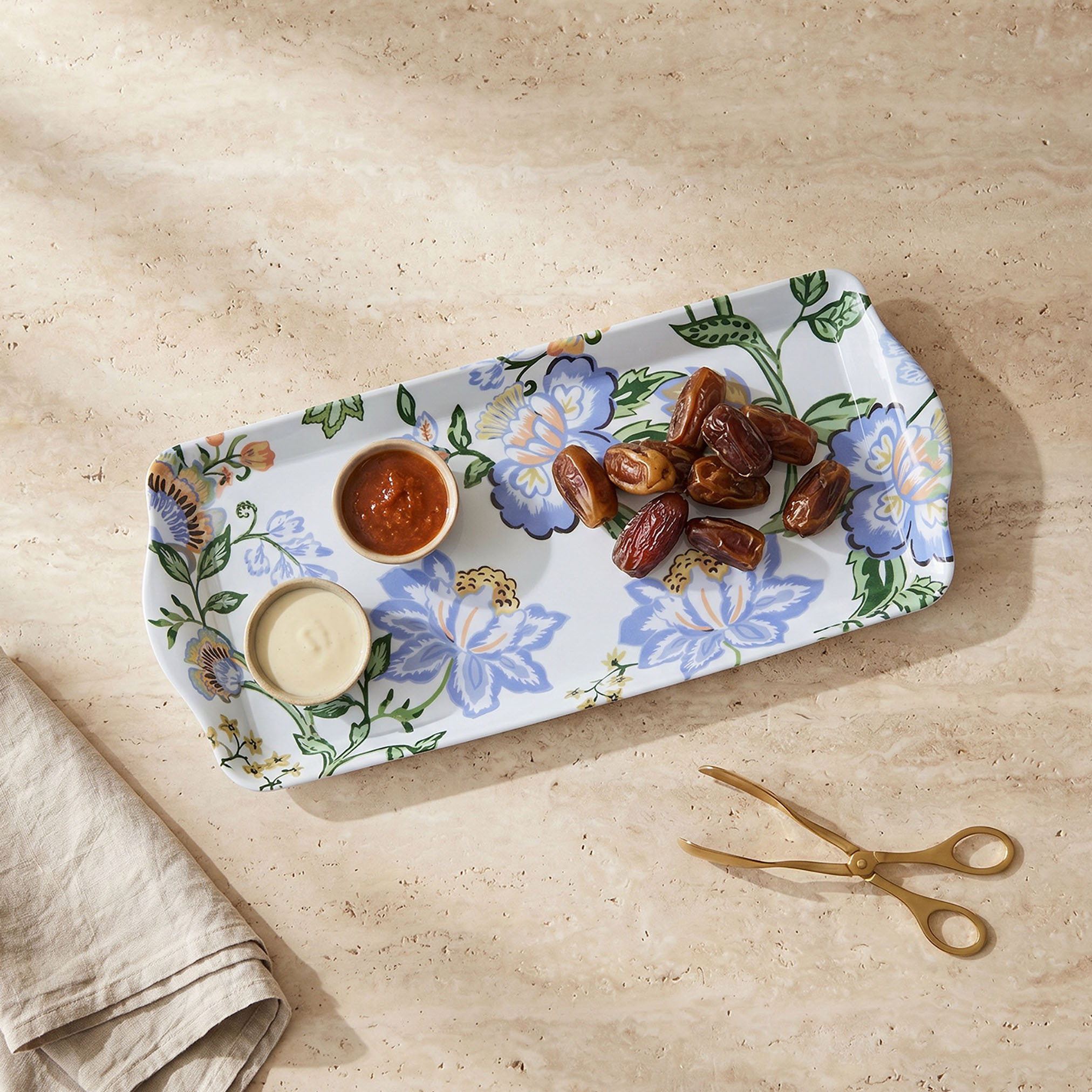 صينية تقديم بطبعات زهور-household-dining-serveware-servingtrays-image-1
