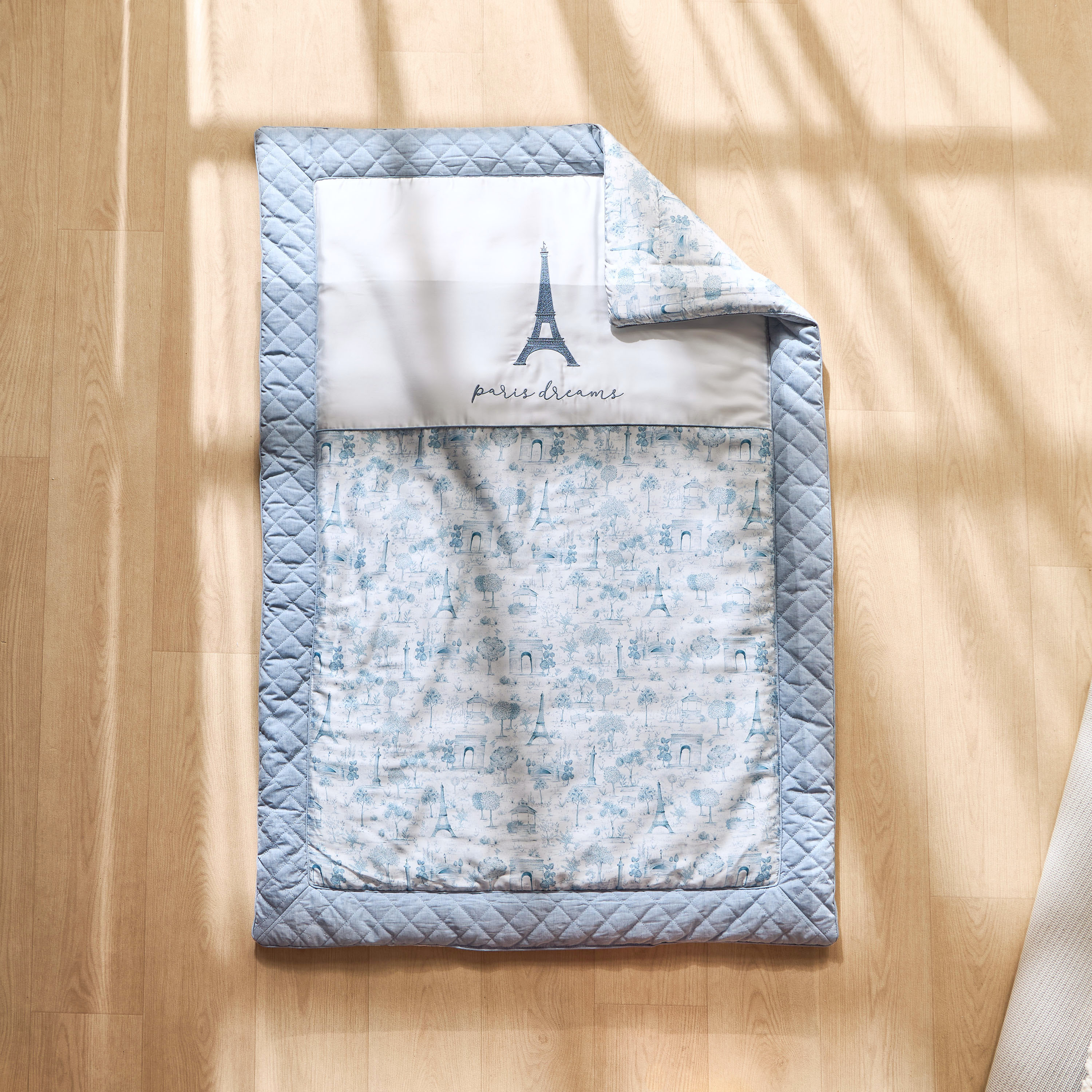 Giggles 2-Piece Paris Print Comforter and Pillow Set-baby-nursery-babybedding-image-5