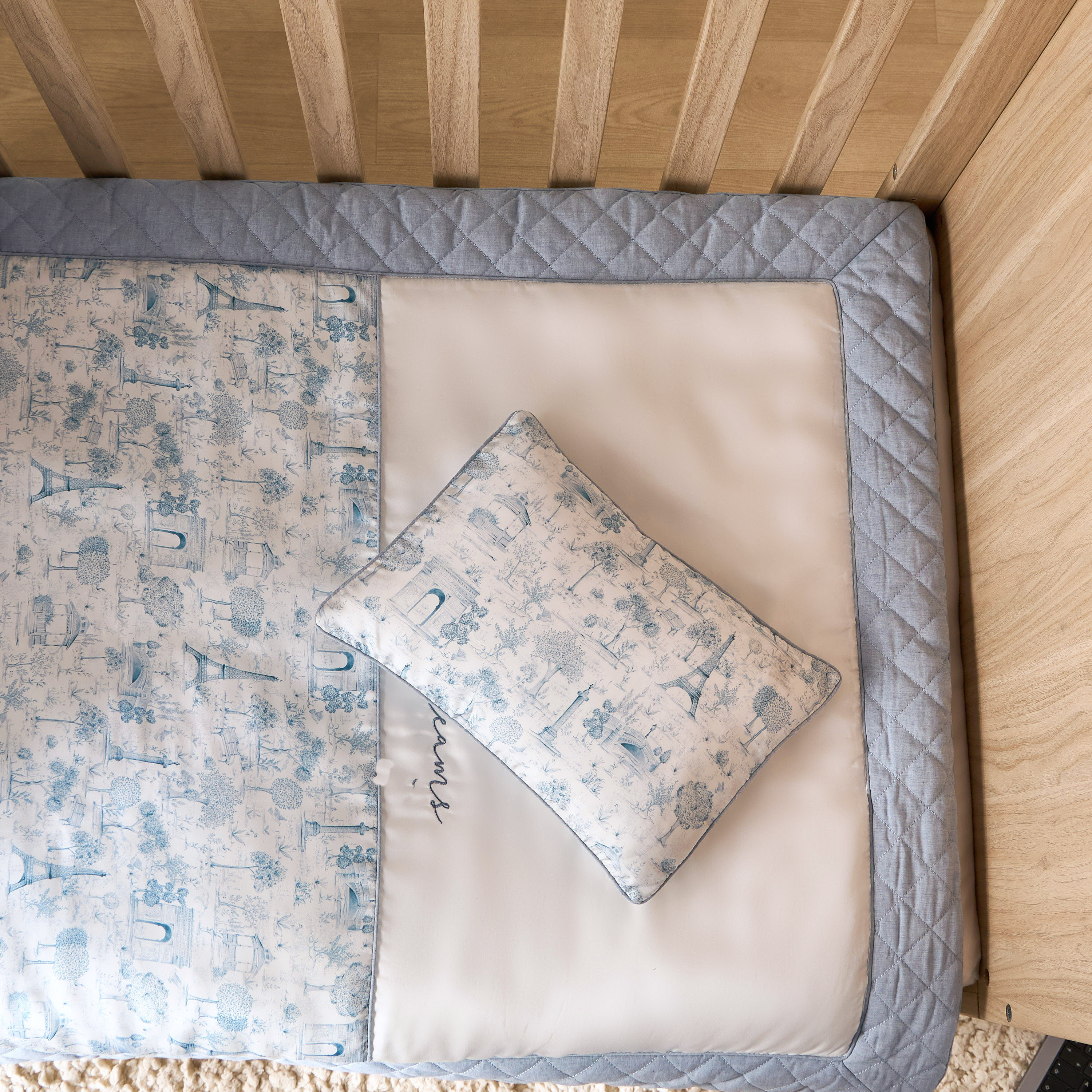 Giggles 2-Piece Paris Print Comforter and Pillow Set-baby-nursery-babybedding-image-7