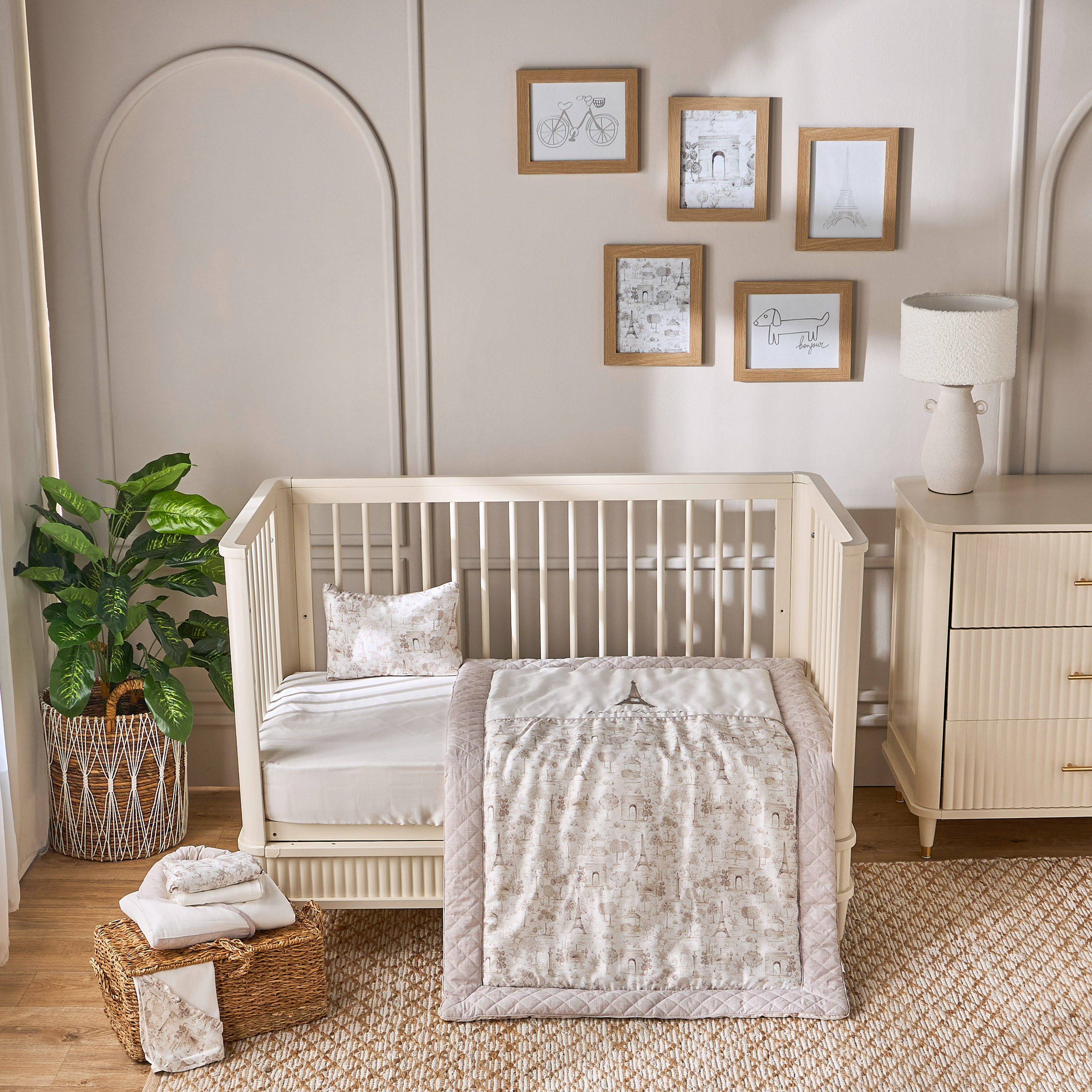 Giggles 2-Piece Paris Print Comforter and Pillow Set-baby-nursery-babybedding-image-1