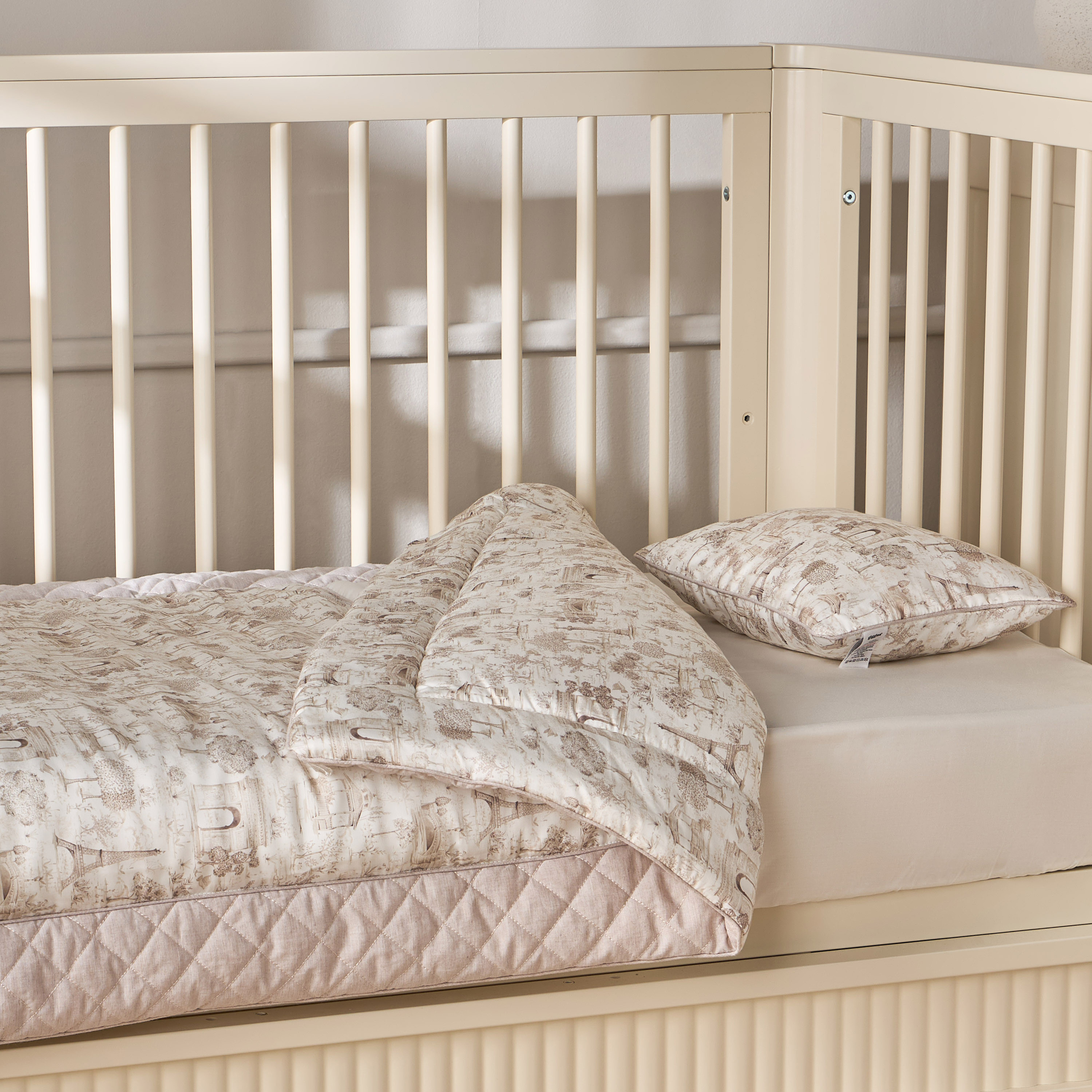 Giggles 2-Piece Paris Print Comforter and Pillow Set-baby-nursery-babybedding-image-5