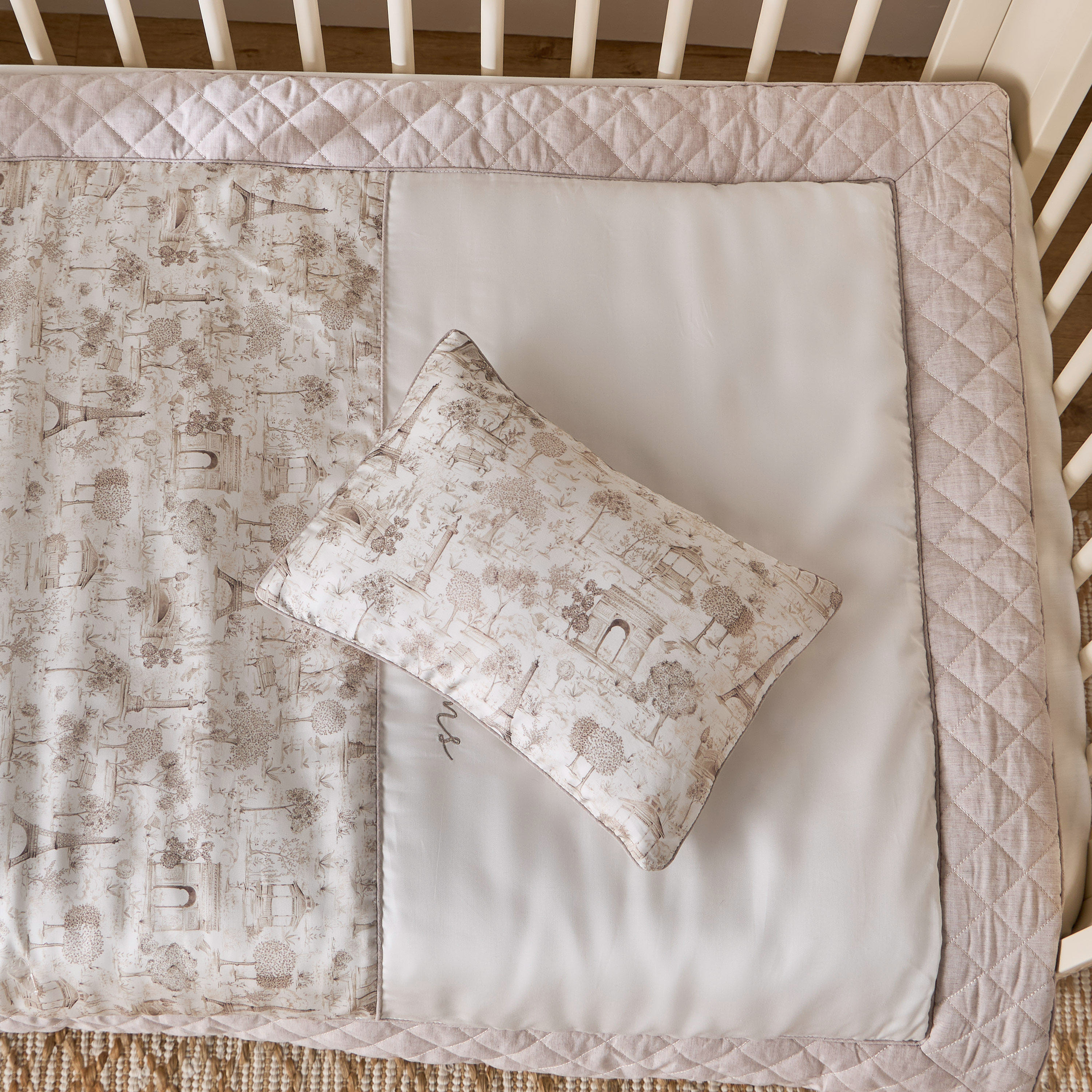 Giggles 2-Piece Paris Print Comforter and Pillow Set-baby-nursery-babybedding-image-7