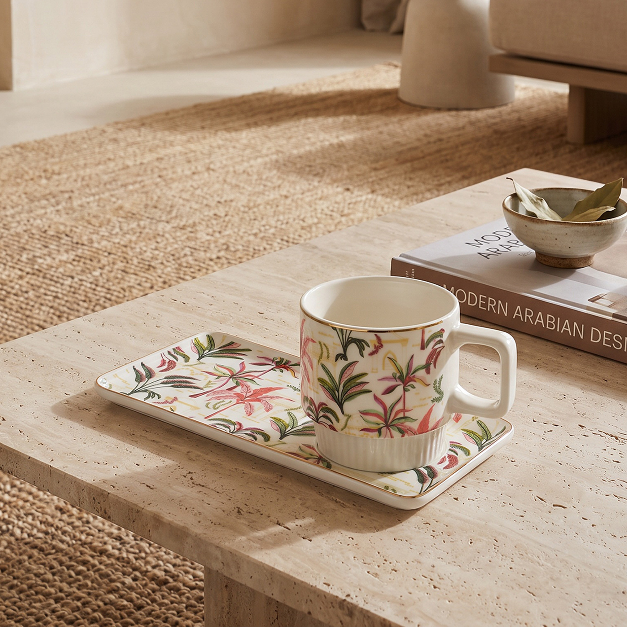 Tropical Print 2-Piece Cup and Saucer Set-household-dining-teaandcoffee-teaandcoffeesets-image-1