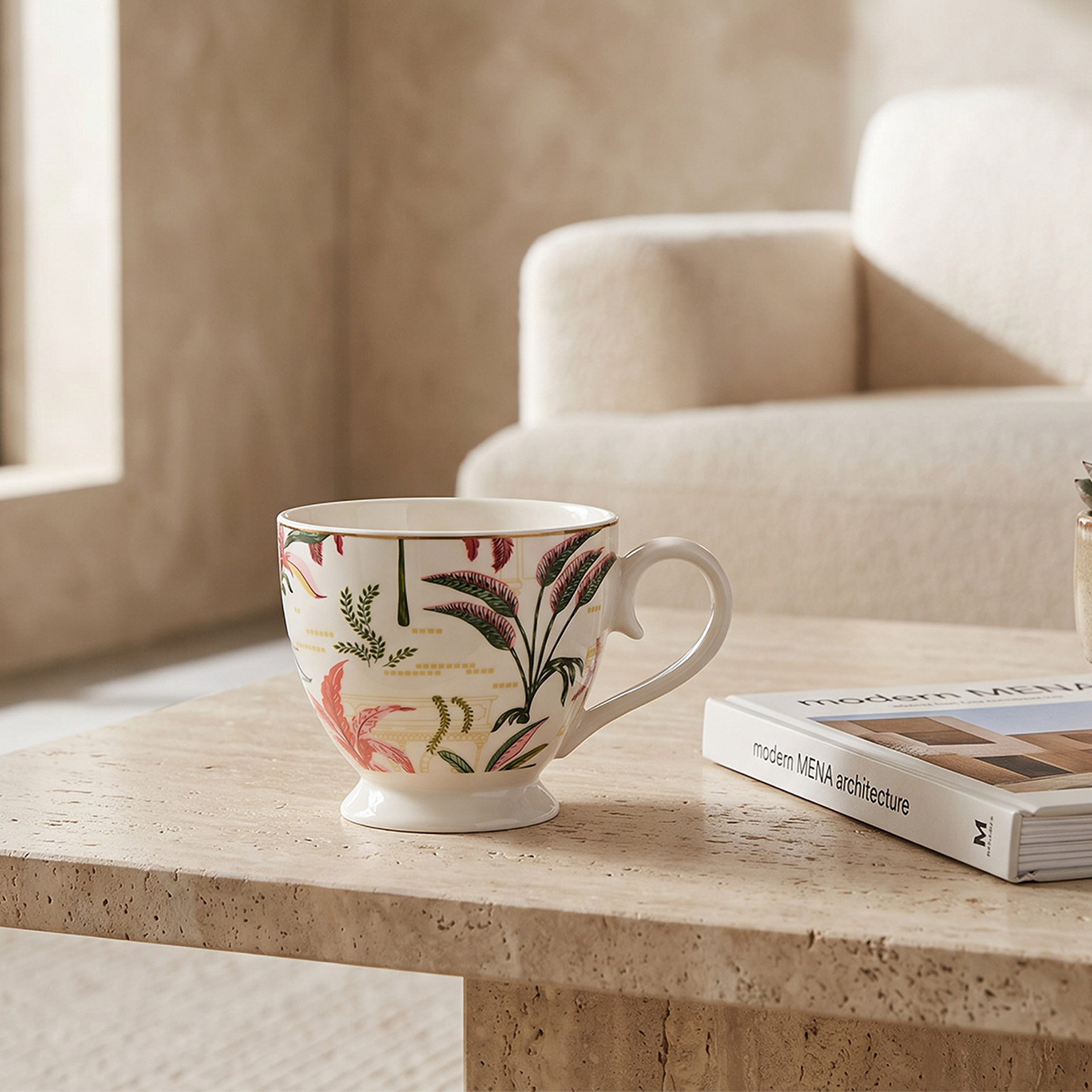 مج من الخزف الصيني بمقبض وطبعات استوائية - 445 مل-household-dining-teaandcoffee-mugsandcups-image-1