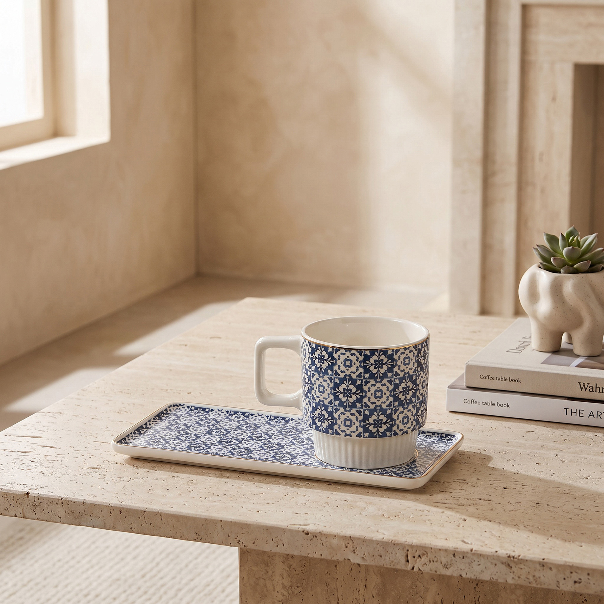 طقم كوب وصحن خزف صيني من أزاري - 340 مل-household-dining-teaandcoffee-teaandcoffeesets-image-1