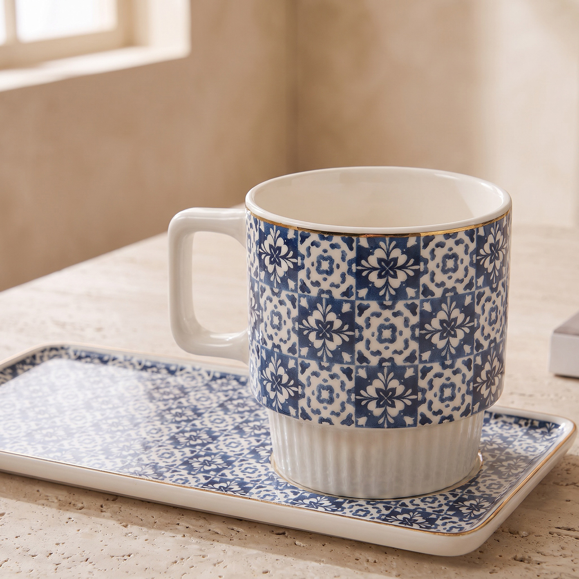 طقم كوب وصحن خزف صيني من أزاري - 340 مل-household-dining-teaandcoffee-teaandcoffeesets-image-3