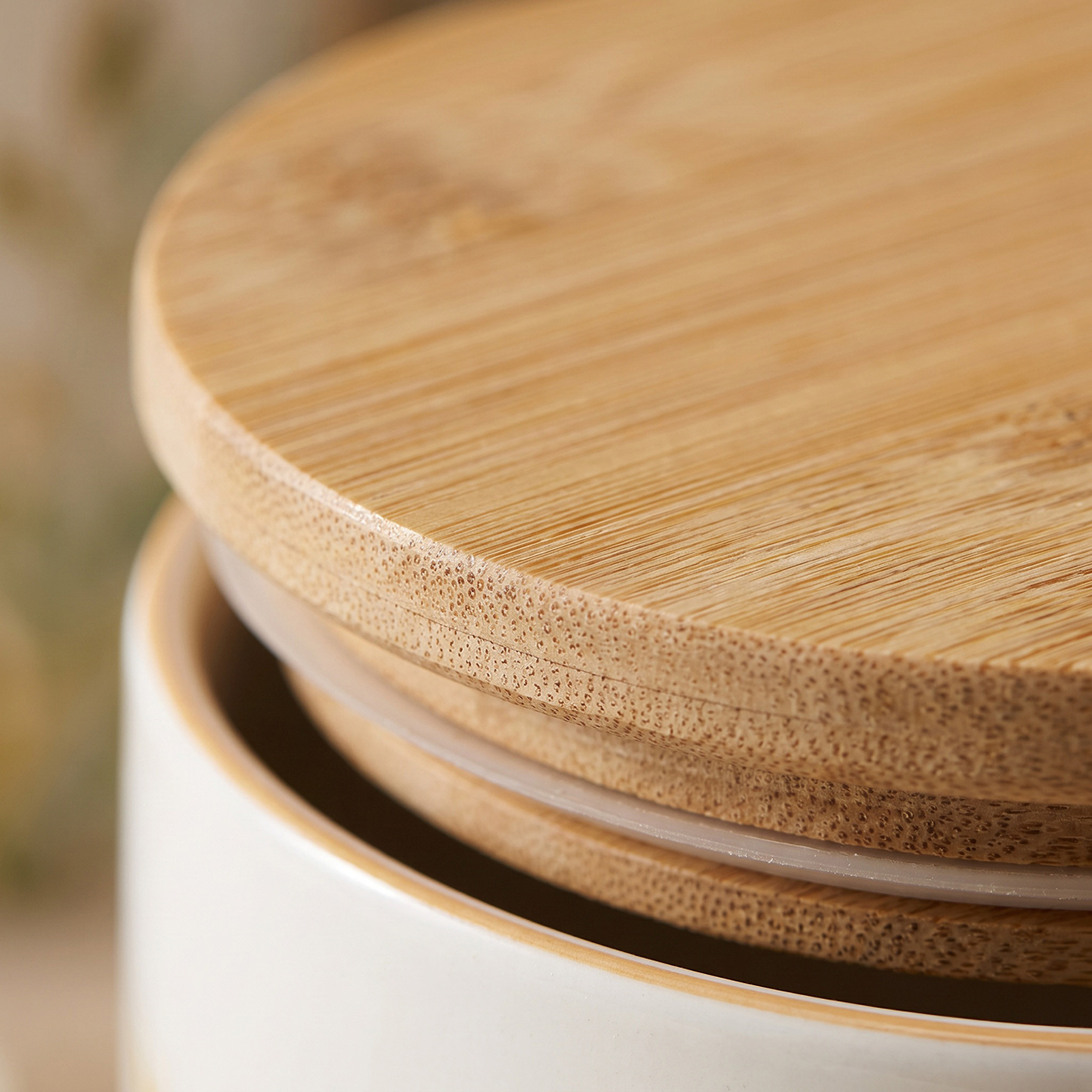 Floral Print New Bone China Jar with Bamboo Lid - 600 ml-household-kitchen-foodstorage-containers-image-3