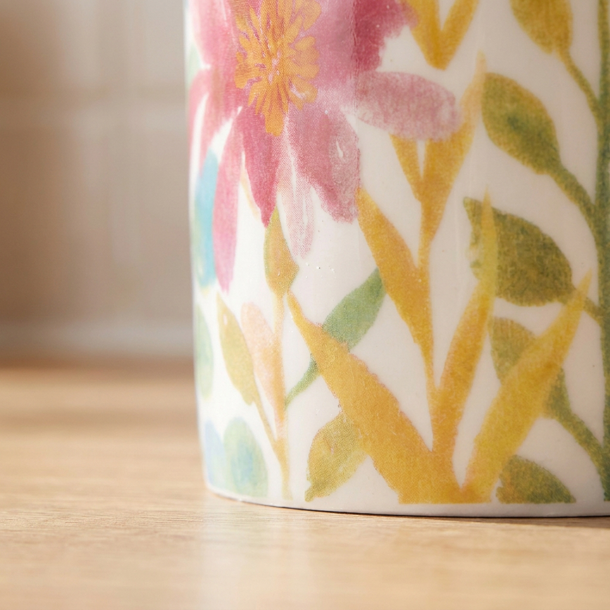 Floral Print New Bone China Jar with Bamboo Lid - 600 ml-household-kitchen-foodstorage-containers-image-4