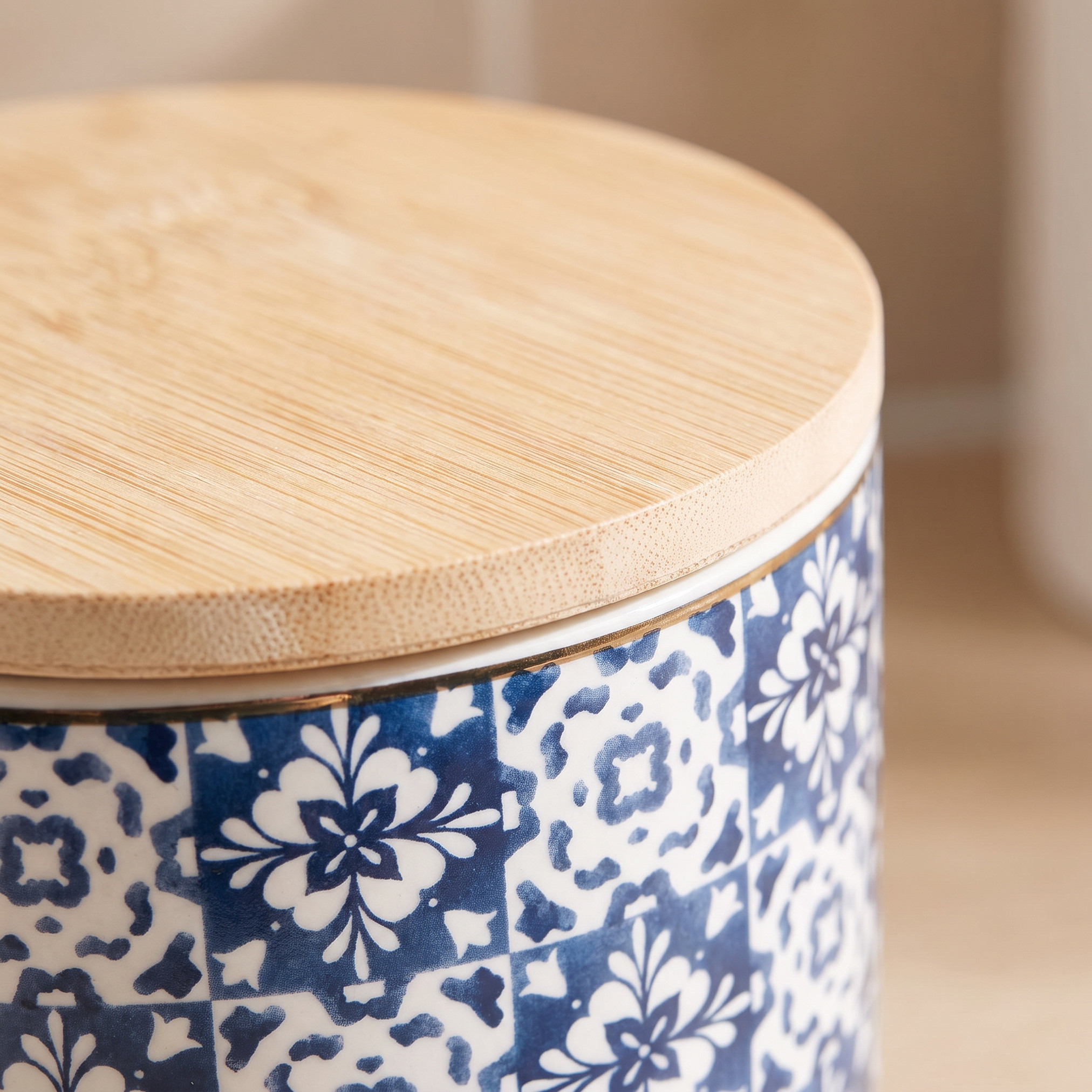 Azari Printed Ceramic Canister with Lid - 600 ml-household-kitchen-foodstorage-containers-image-3