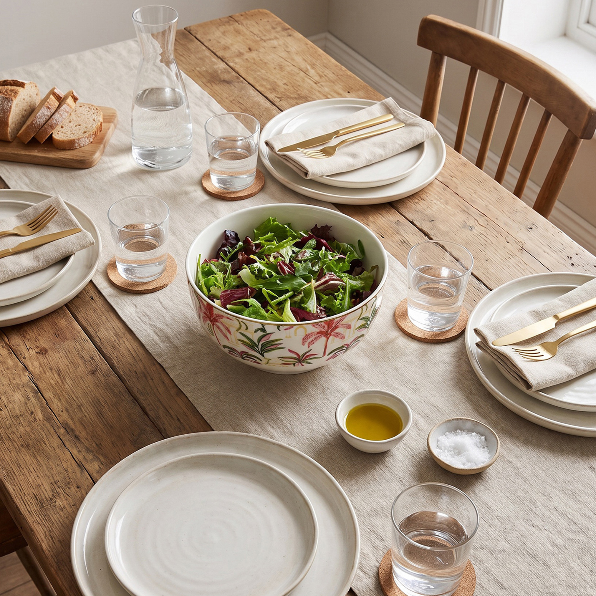 Palm Print New Bone China Bowl - 480 ml-household-dining-dinnerware-bowls-image-4