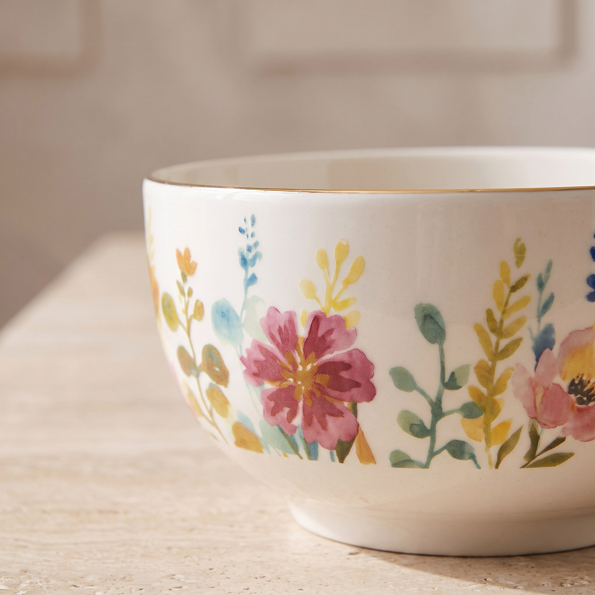 Floral Print New Bone China Bowl - 480 ml-household-dining-dinnerware-bowls-image-3