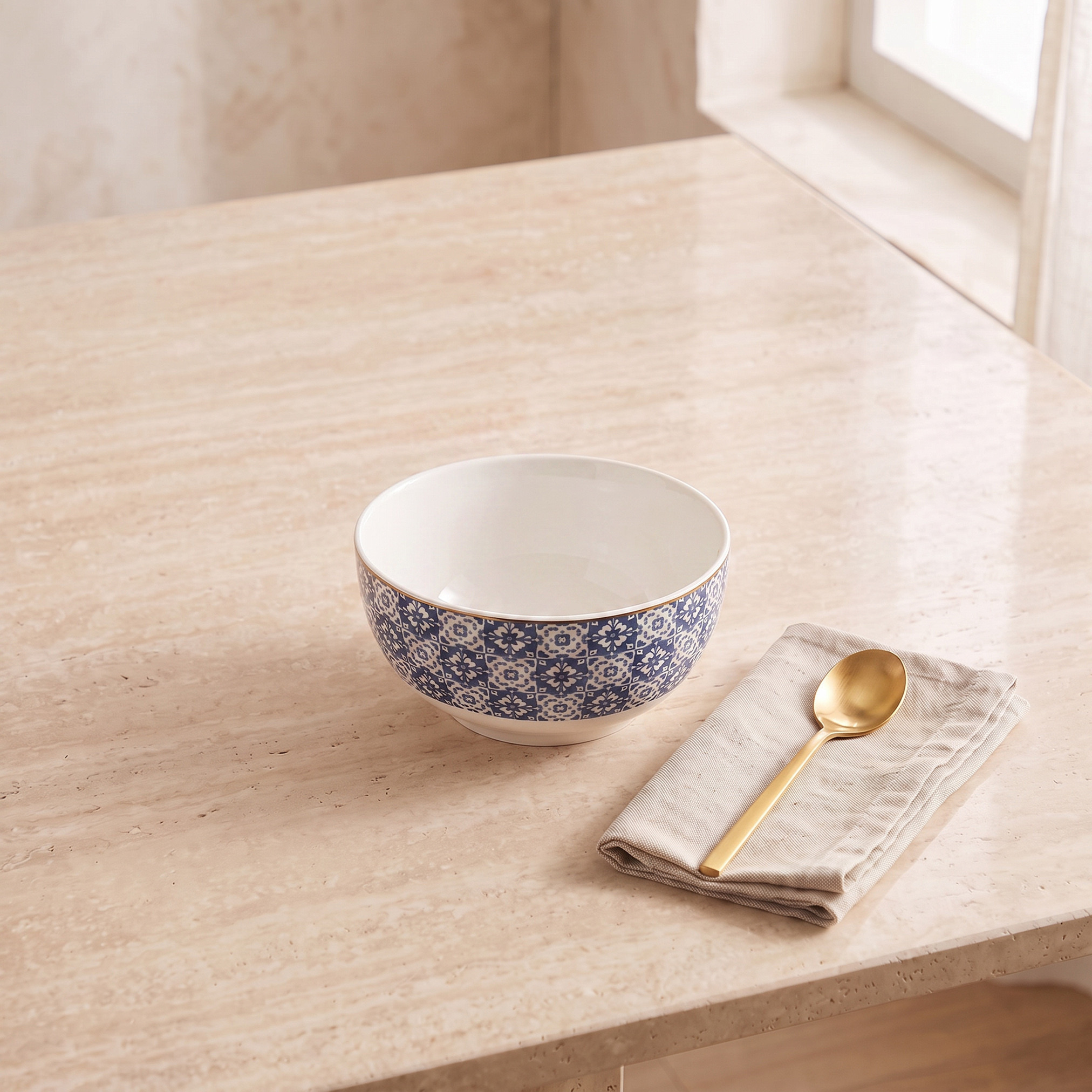 Azari Printed New Bone China Bowl - 480 ml-household-dining-dinnerware-bowls-image-2