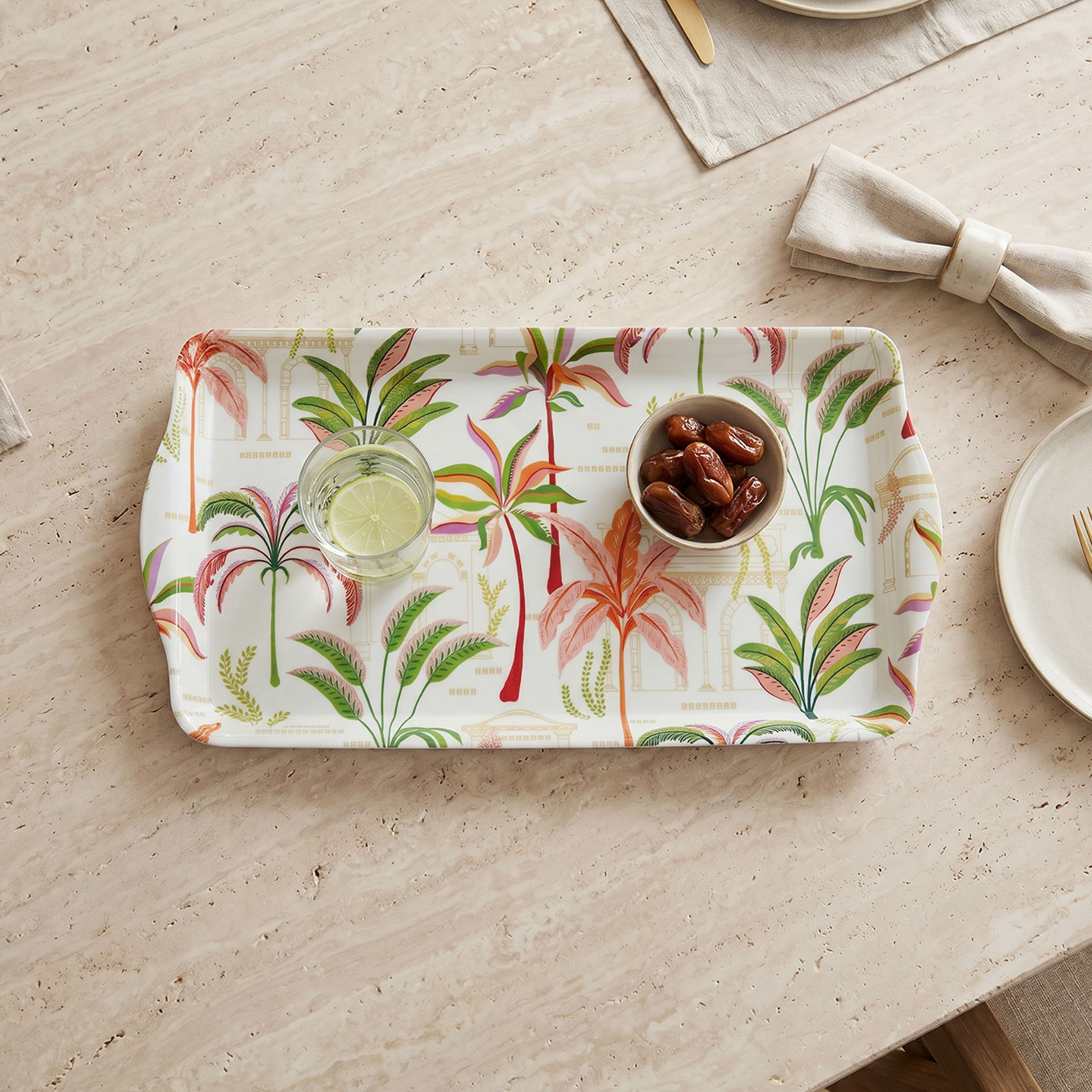 صينية تقديم بطبعات نخيل-household-dining-serveware-servingtrays-image-1