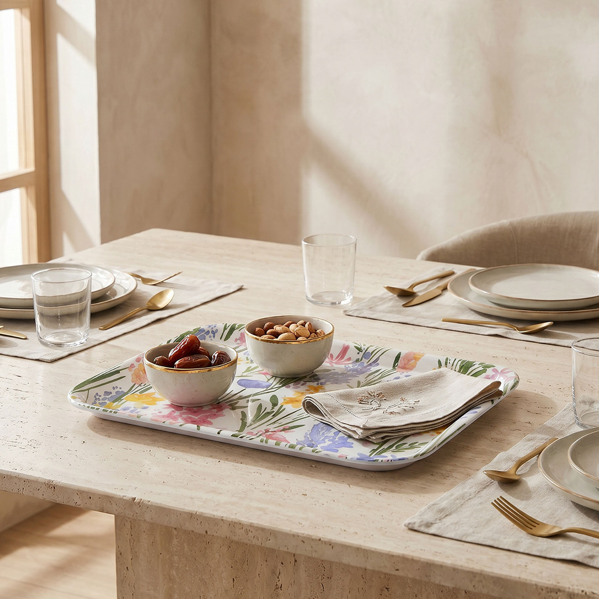 Floral Print Serving Tray-household-dining-serveware-servingtrays-image-3