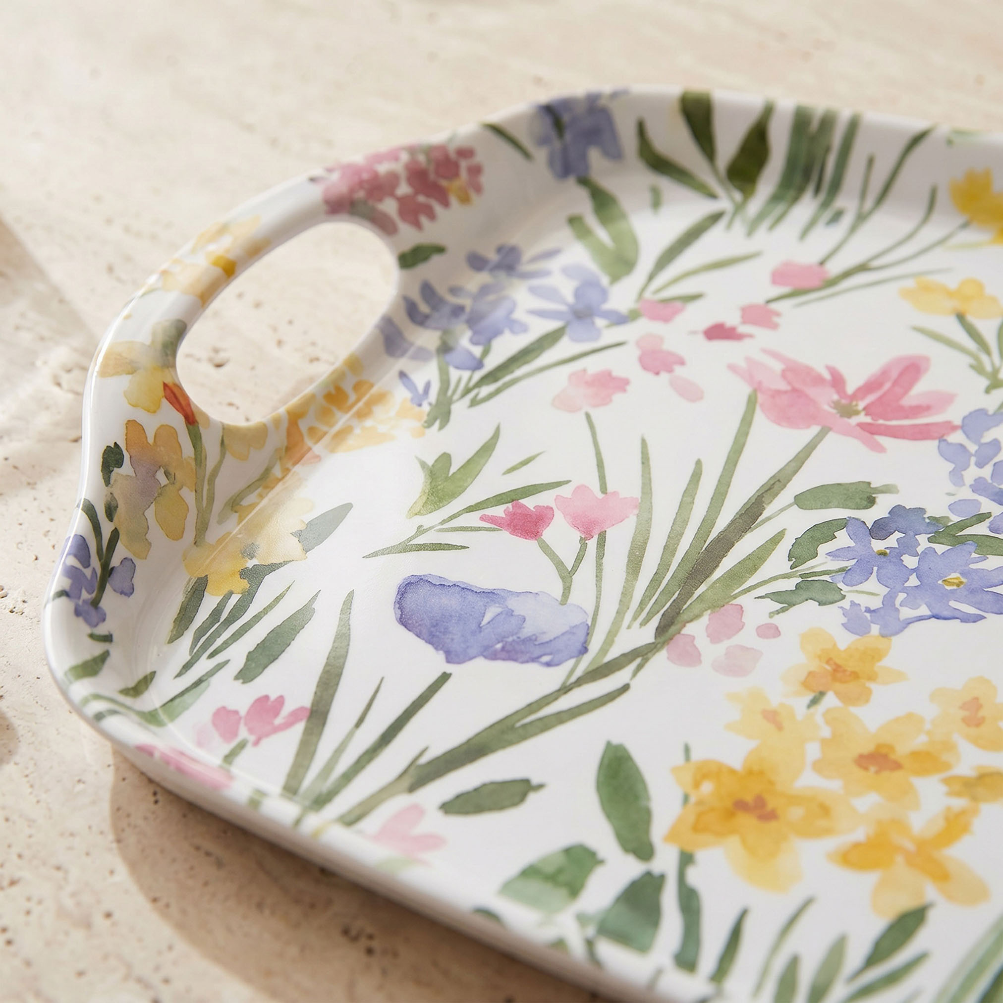 Fleur Floral Print Serving Tray - 40x31 cm-household-dining-serveware-servingtrays-image-2