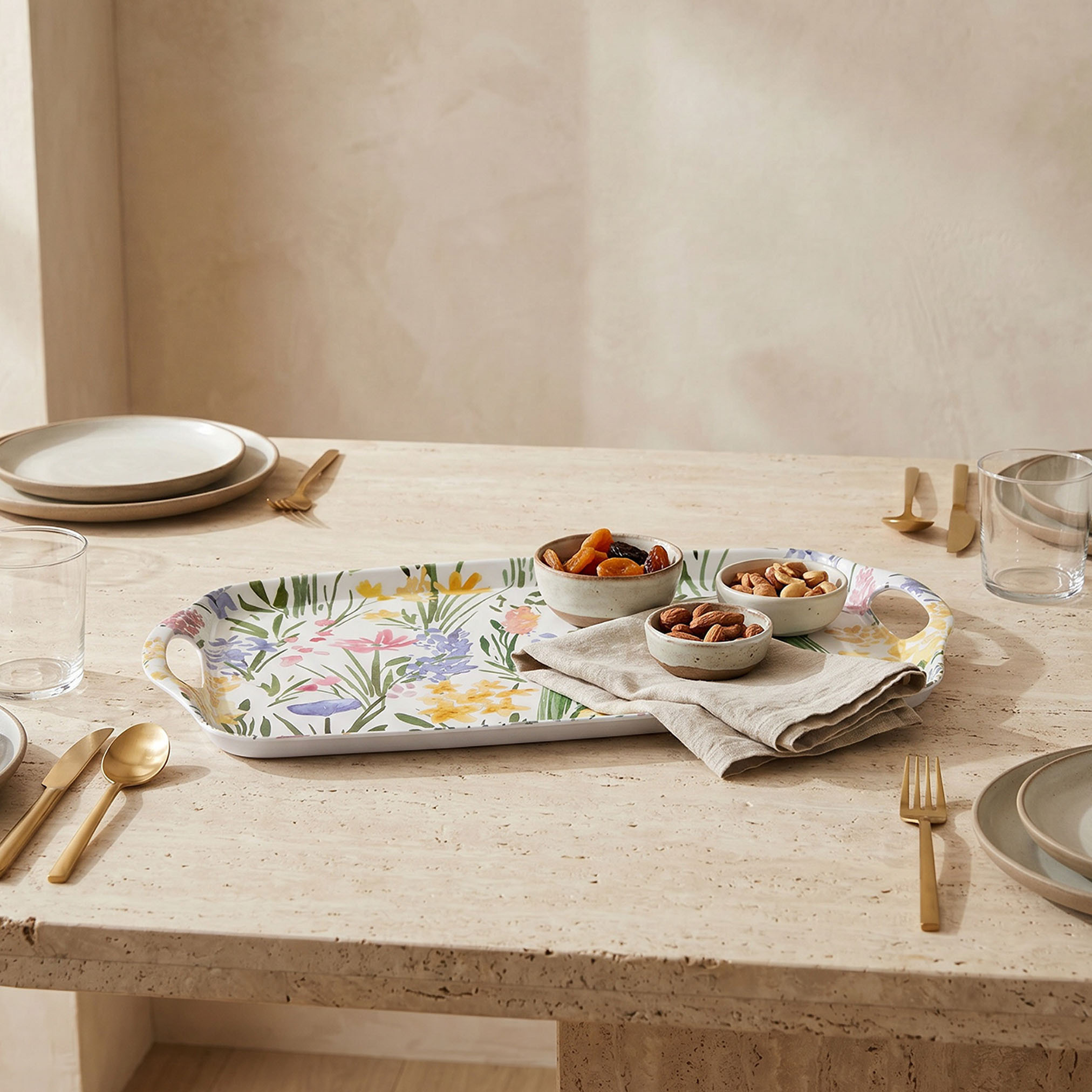 Fleur Floral Print Serving Tray - 40x31 cm-household-dining-serveware-servingtrays-image-3