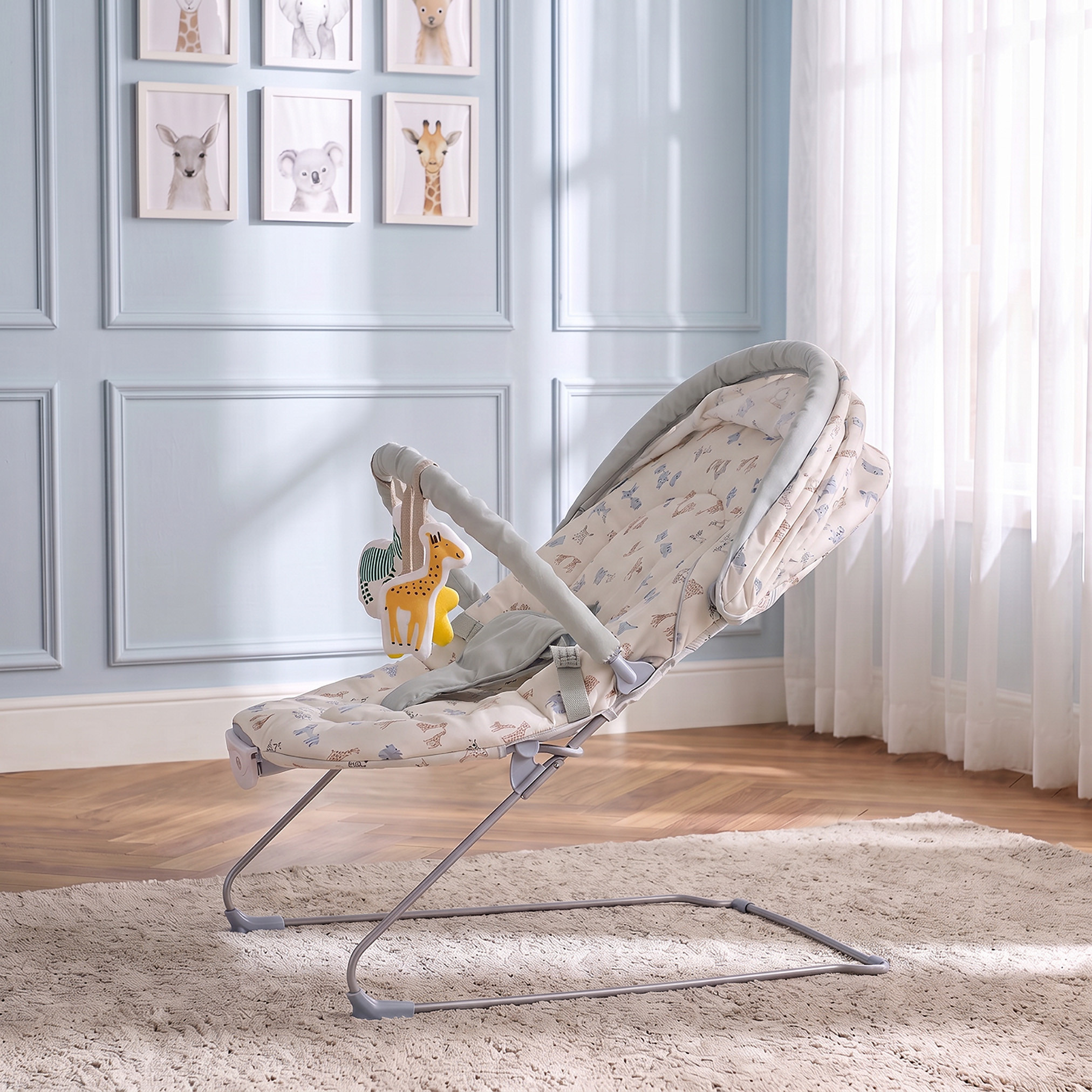 Juniors Safari Print Baby Bouncer with Canopy-baby-infantactivity-bouncers-image-6